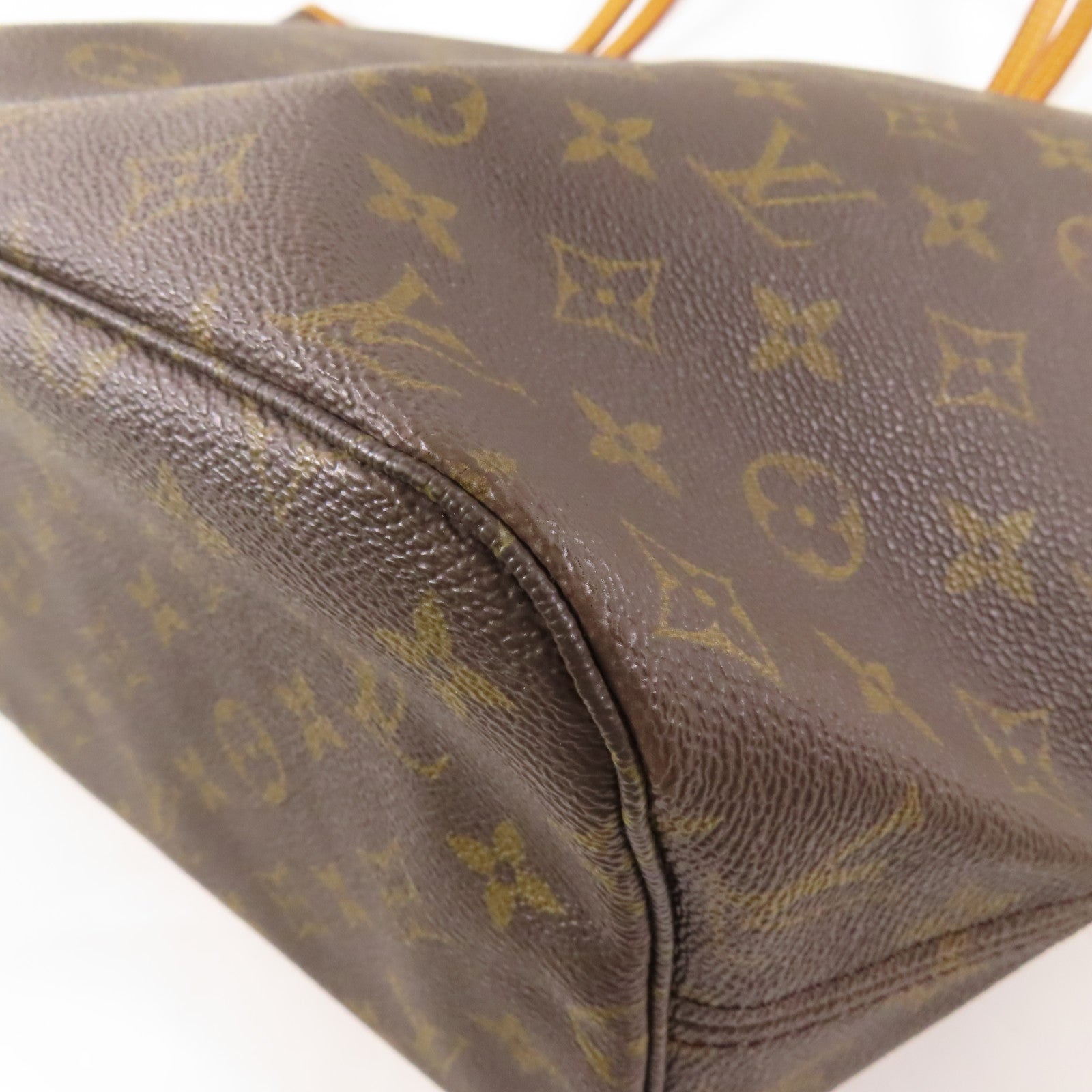 LOUIS VUITTON Monogram Neverfull MM金扣手挽袋