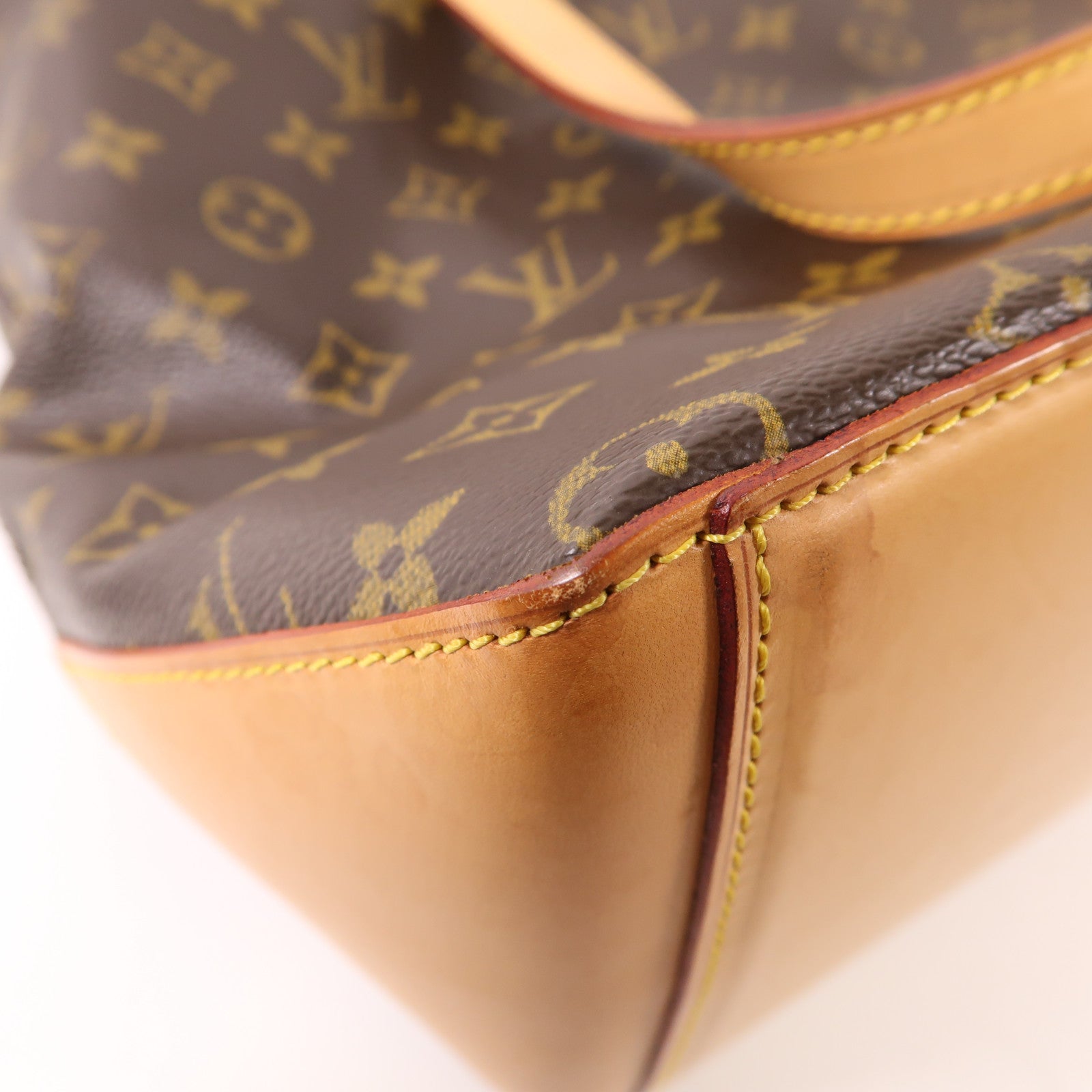 LOUIS VUITTON Monogram Cabas Mezzo金扣肩背袋棕色