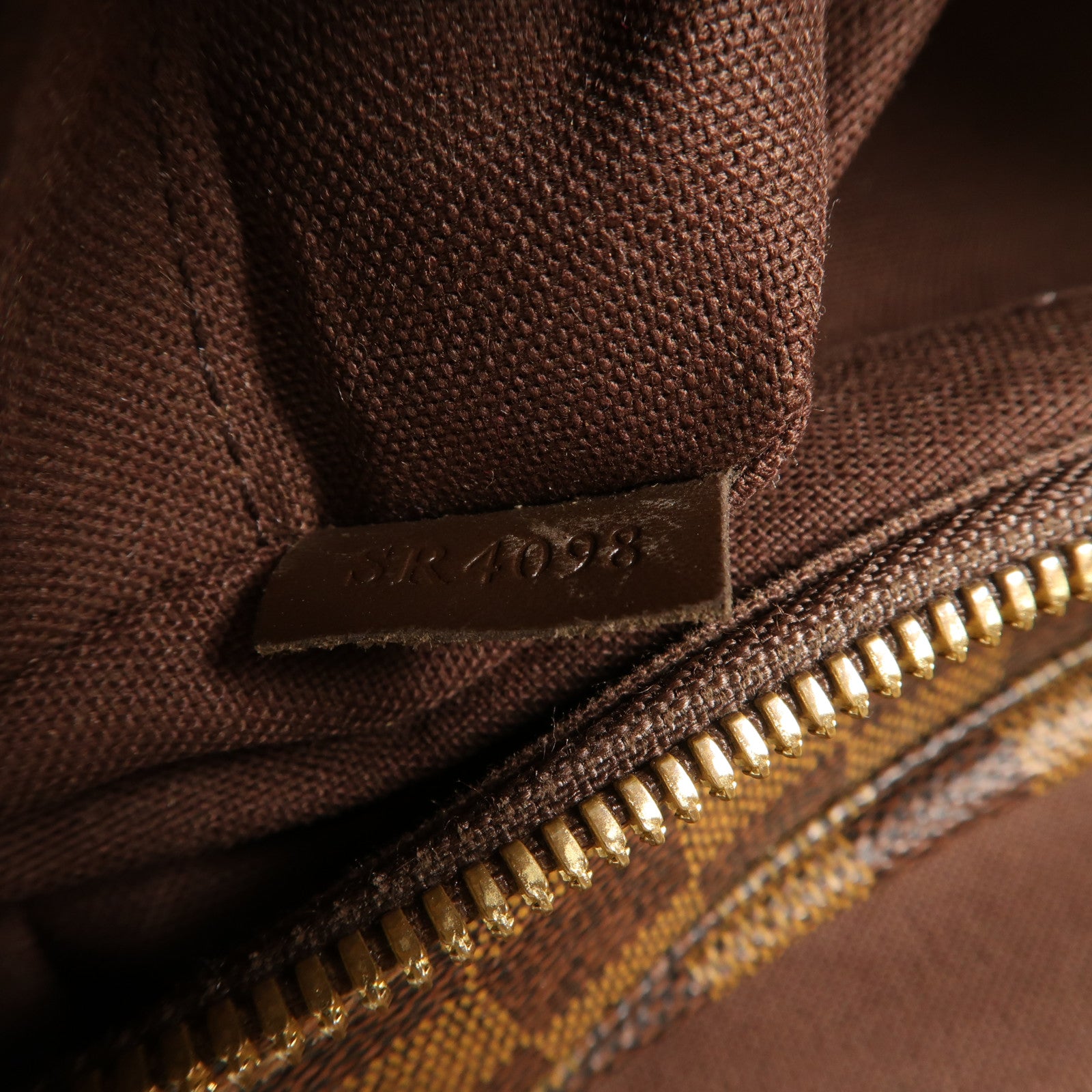 LOUIS VUITTON Damier Naviglio金扣肩背袋棕色