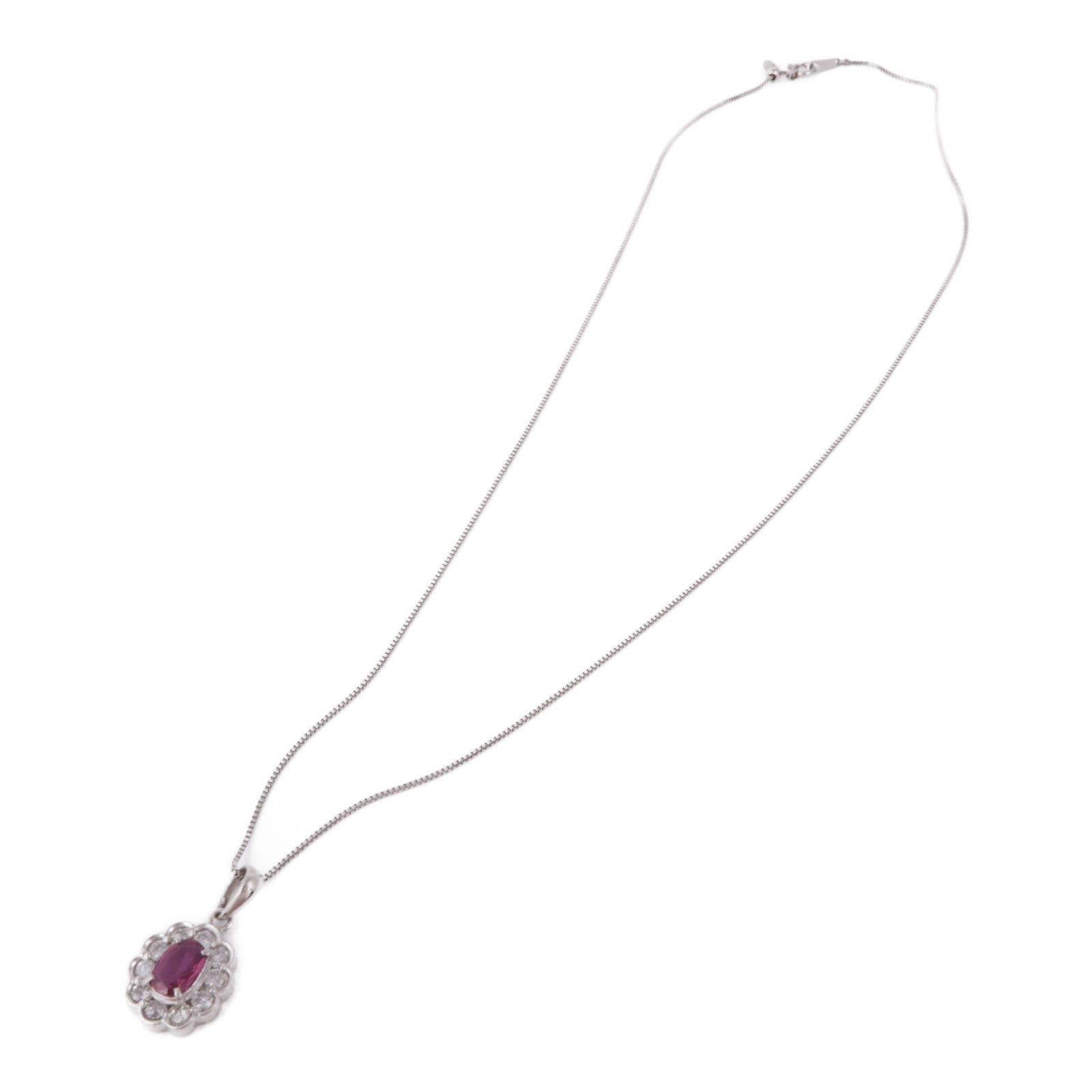 JEWELRY 【激減優惠】PT900/PT850鉑金Ruby/Diamond Necklace紅寶石/鑽石項鍊