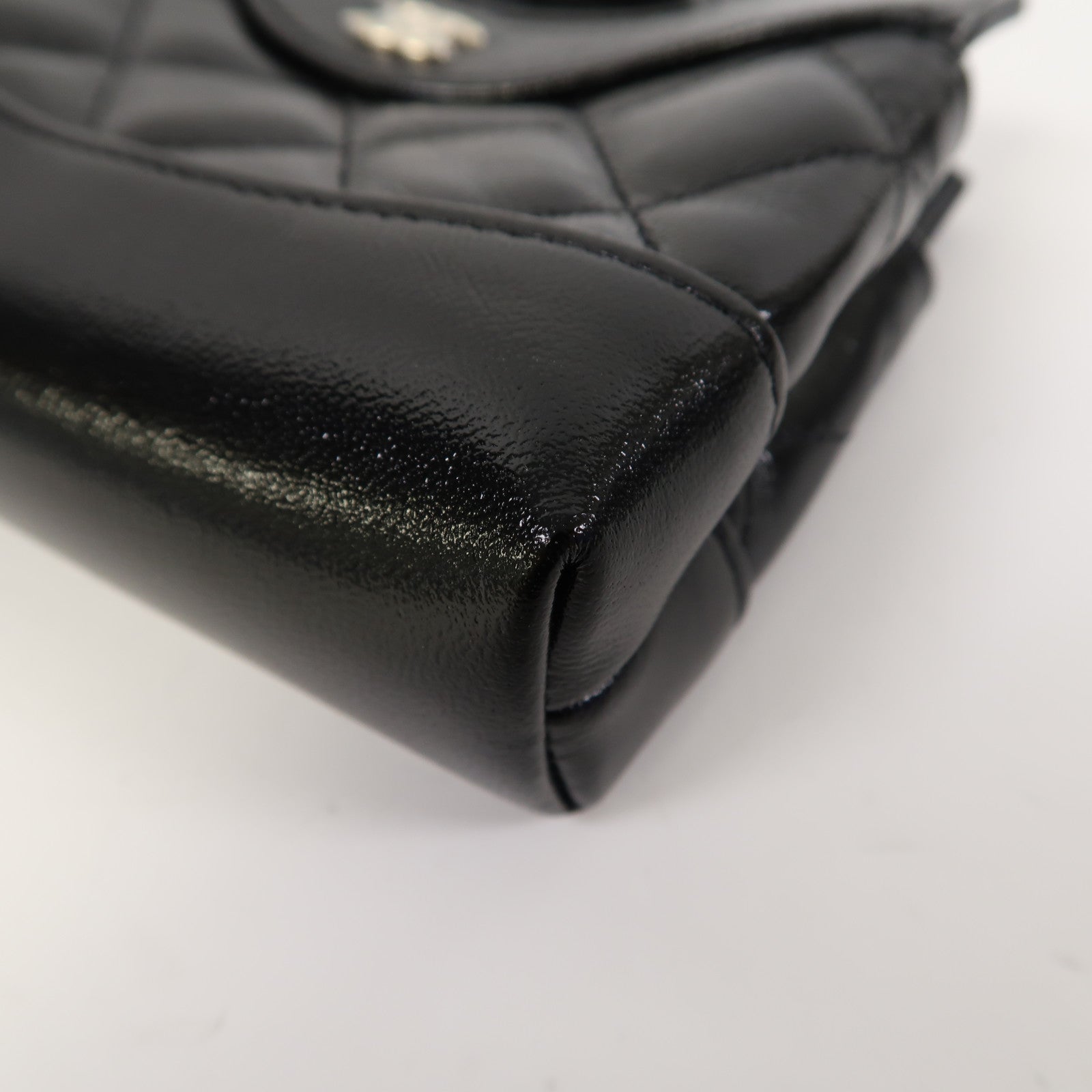 CHANEL 【激減優惠】菱格羊皮皮革Chain Shoulder金扣鏈帶肩背袋黑色