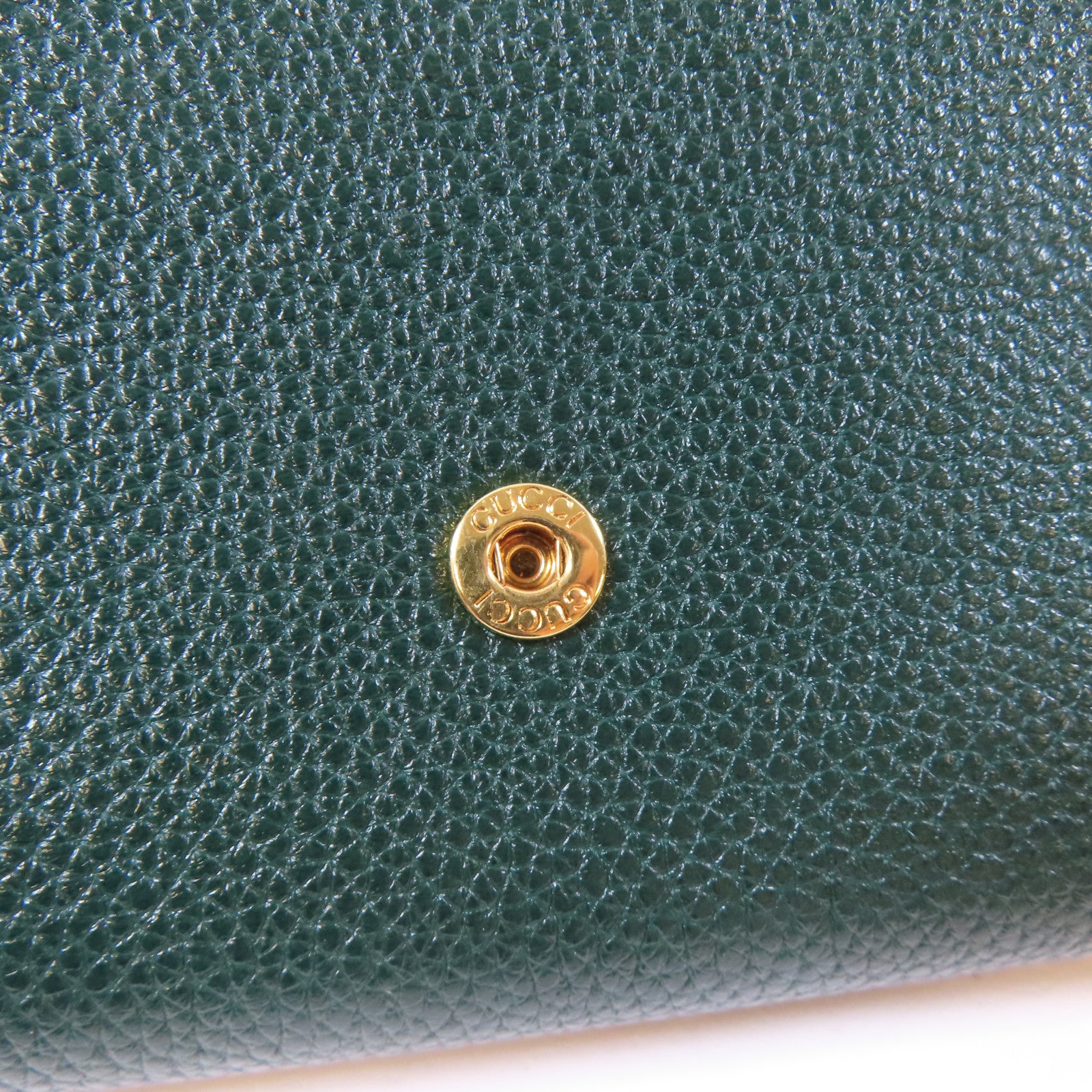 GUCCI 牛皮皮革Zumi Long Wallet金扣銀扣長錢包綠色