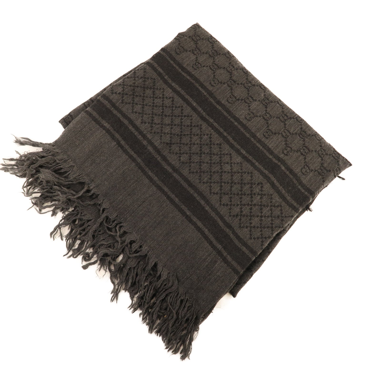 GUCCI 羊毛/絲質Scarf圍巾黑色