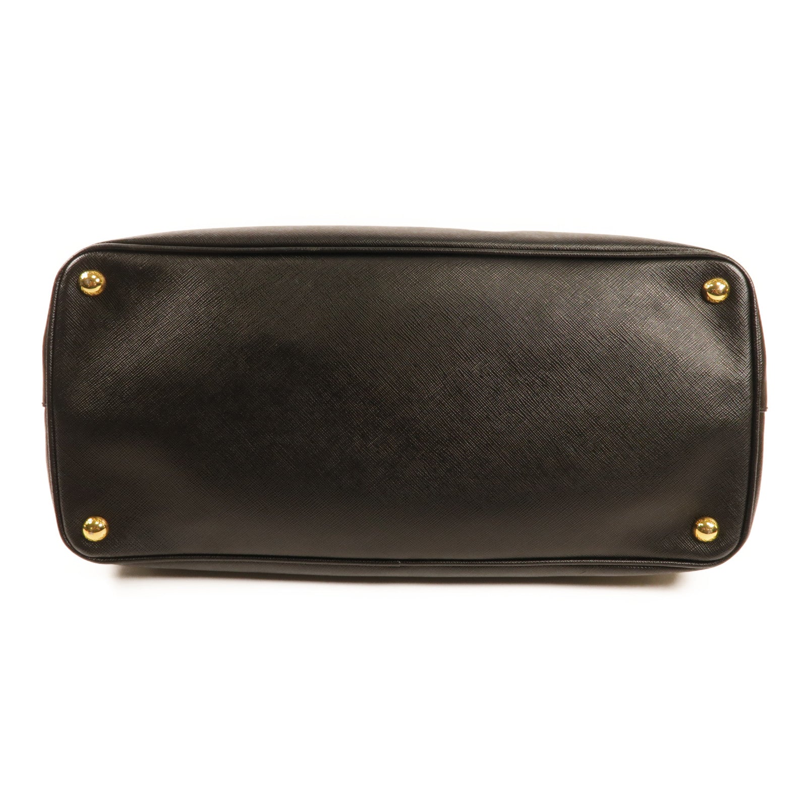 PRADA GHW Saffiano Large Hand Bag Calfskin Leather Black