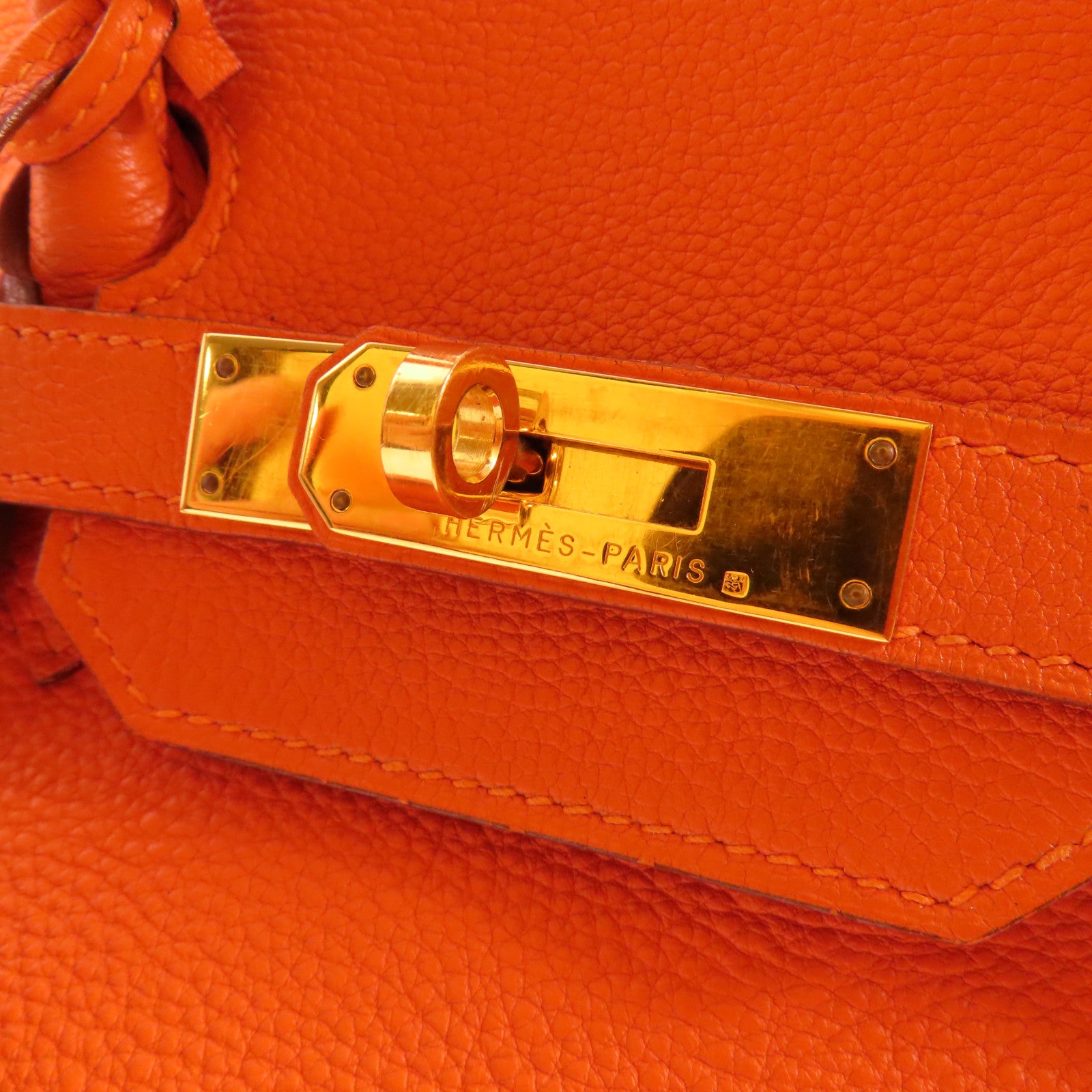 HERMES Togo皮革Birkin 35金扣手挽袋Orange