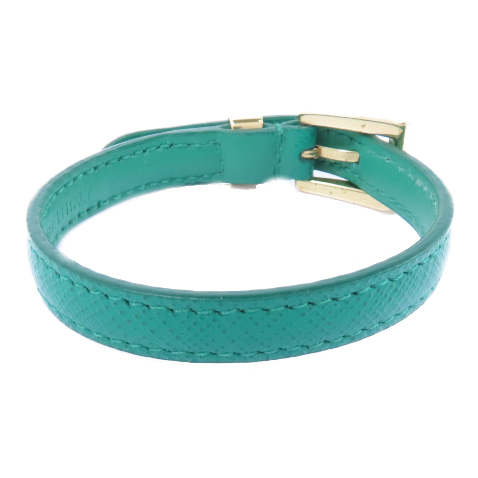 PRADA 牛皮皮革/金屬Bracelet手鏈綠色/金色