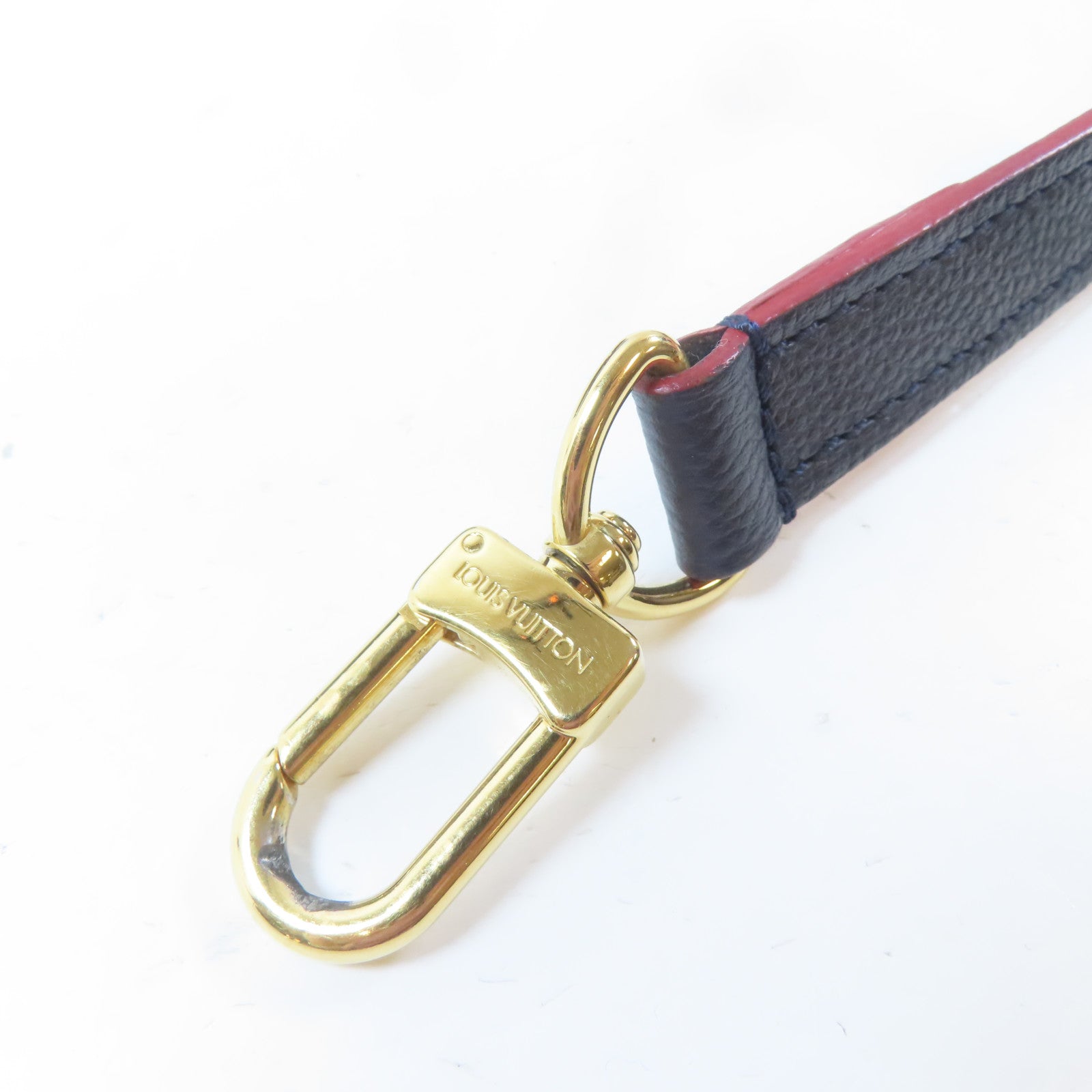 LOUIS VUITTON Monogram Empreinte Metis MM金扣手挽肩背兩用袋深藍色/紅色