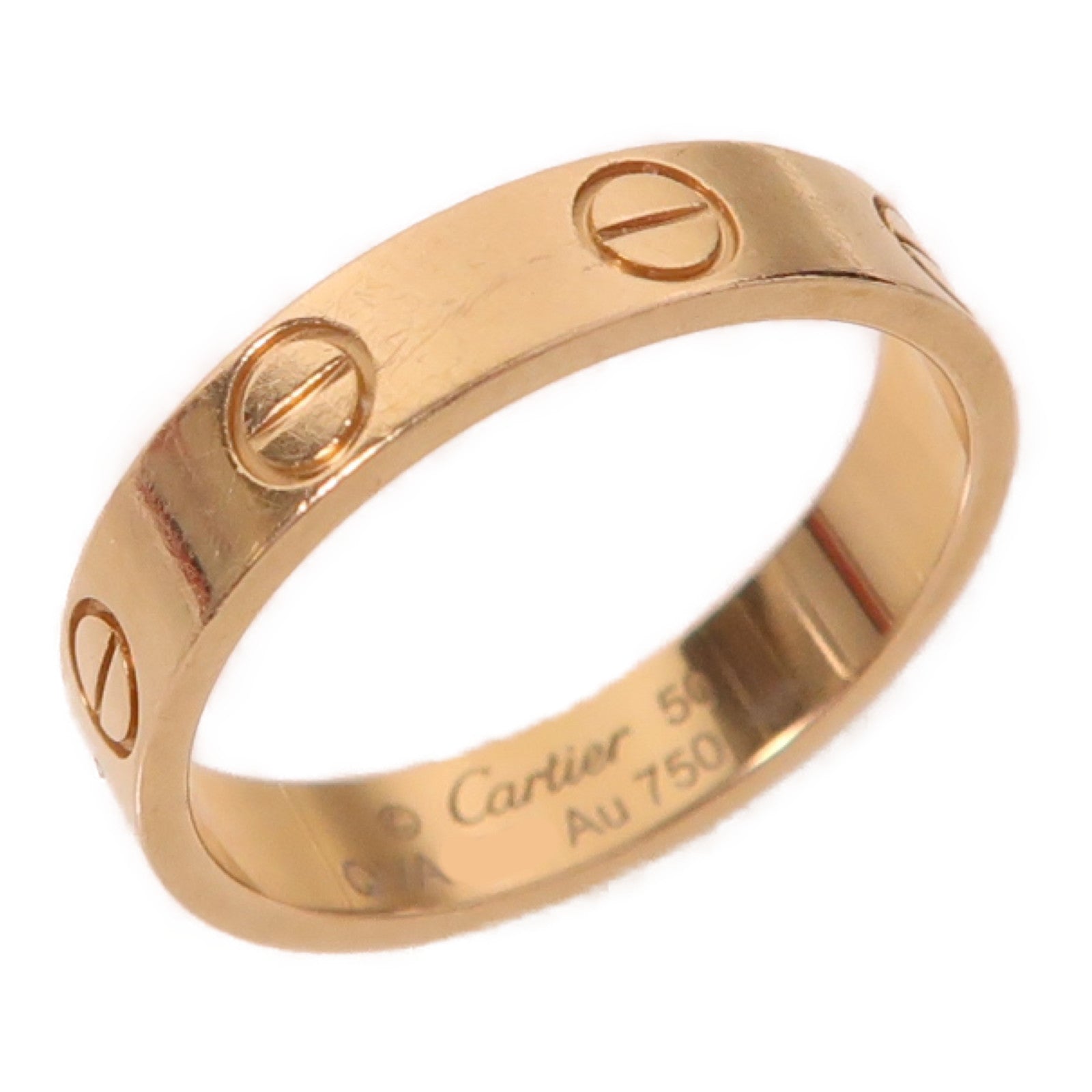 CARTIER 18K玫瑰金Mini Love Ring戒指US#5.25#50