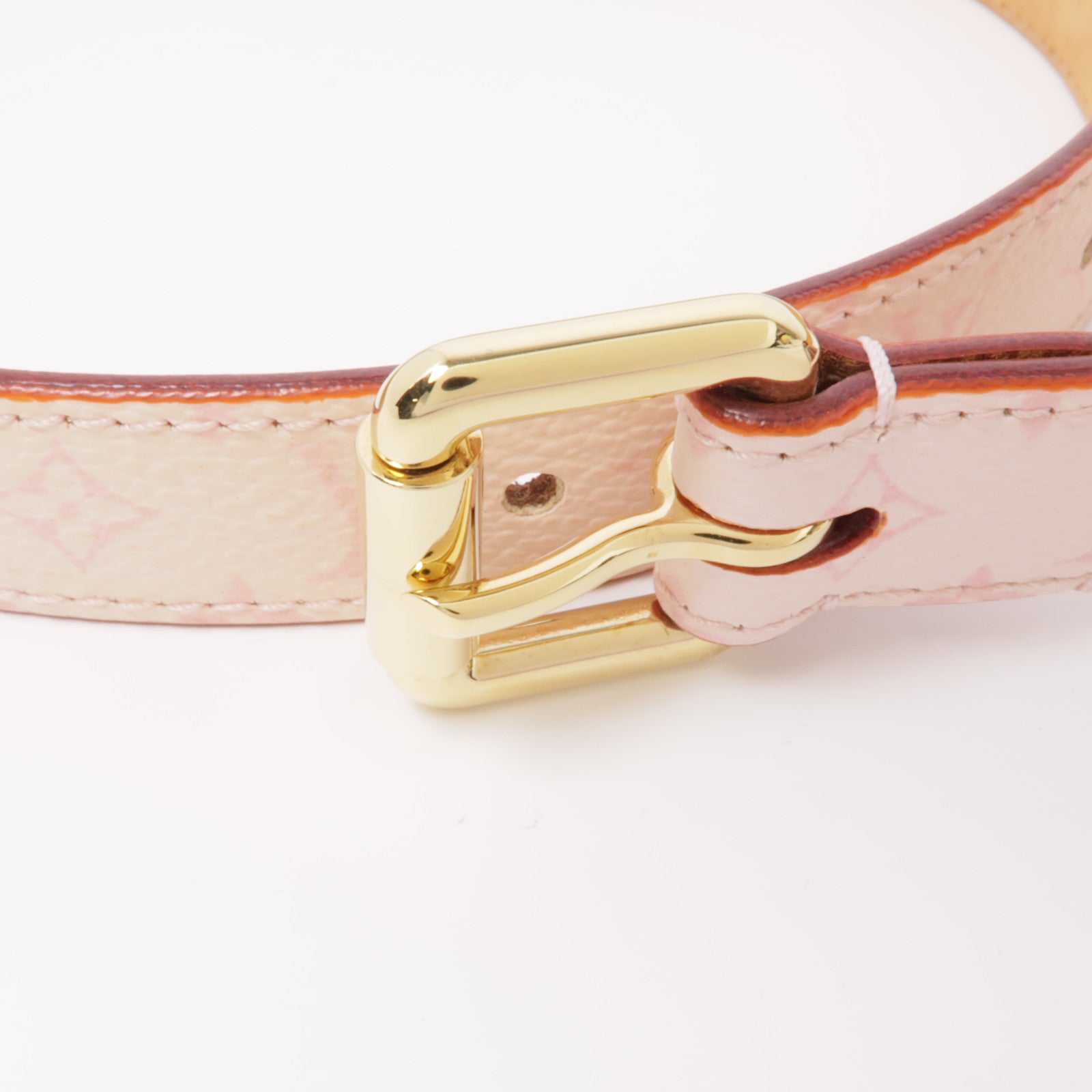 LOUIS VUITTON Monogram/皮革Cherry Blossom Ceinture金扣皮帶