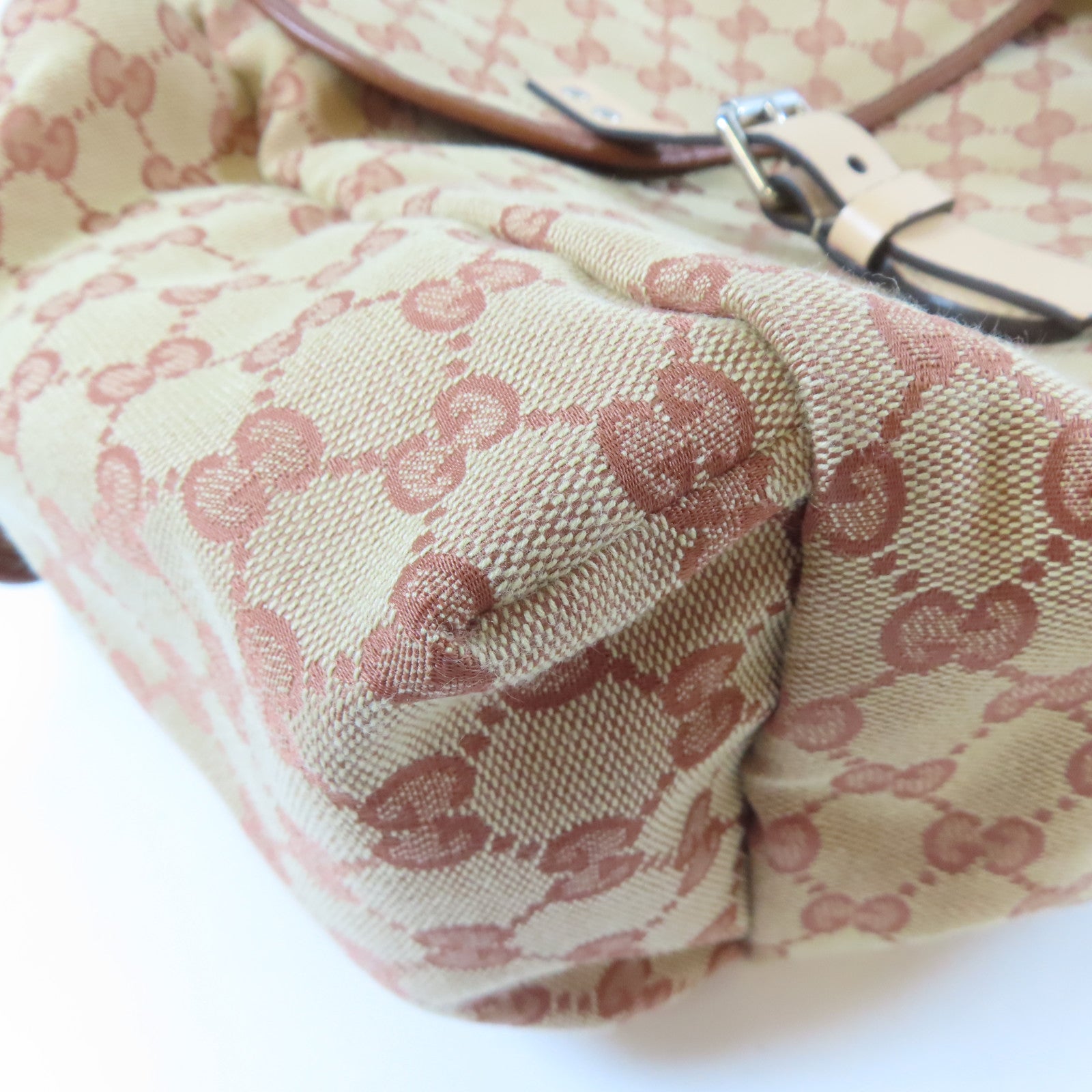 GUCCI 帆布Shoulder Bag銀扣肩背袋啡色