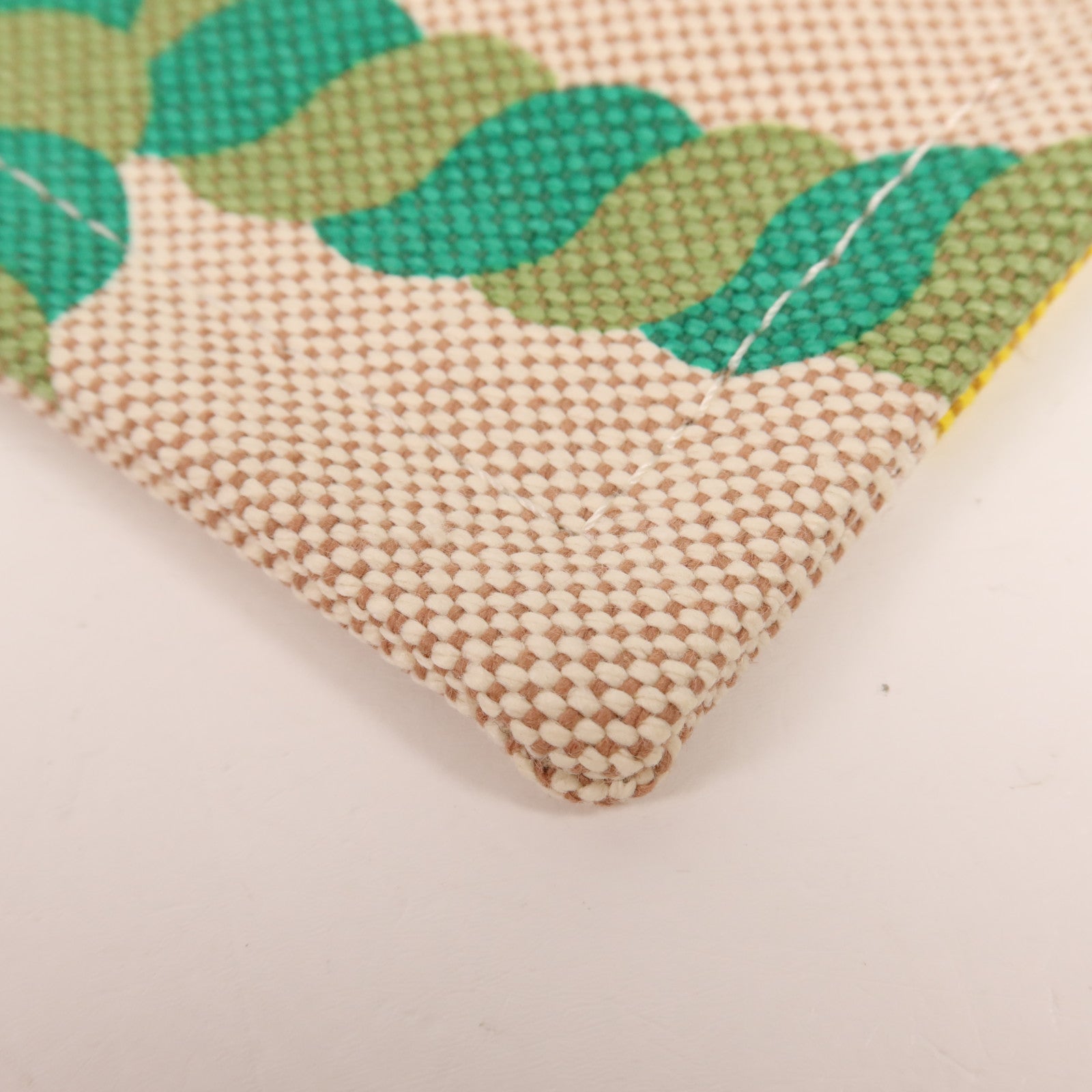 HERMES 棉質Trousse Flat銀扣手拿包