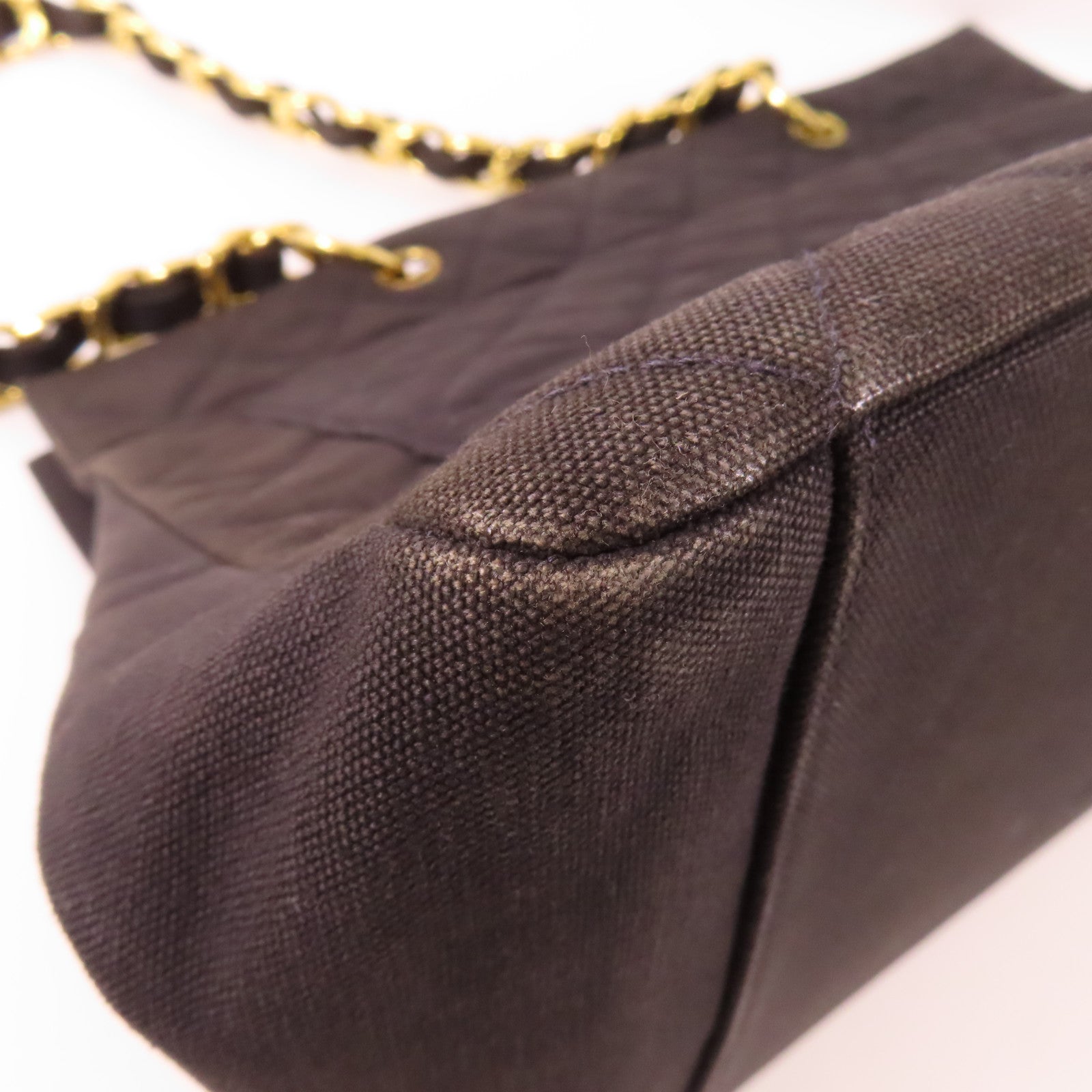 CHANEL 帆布Tote Bag金扣肩背袋