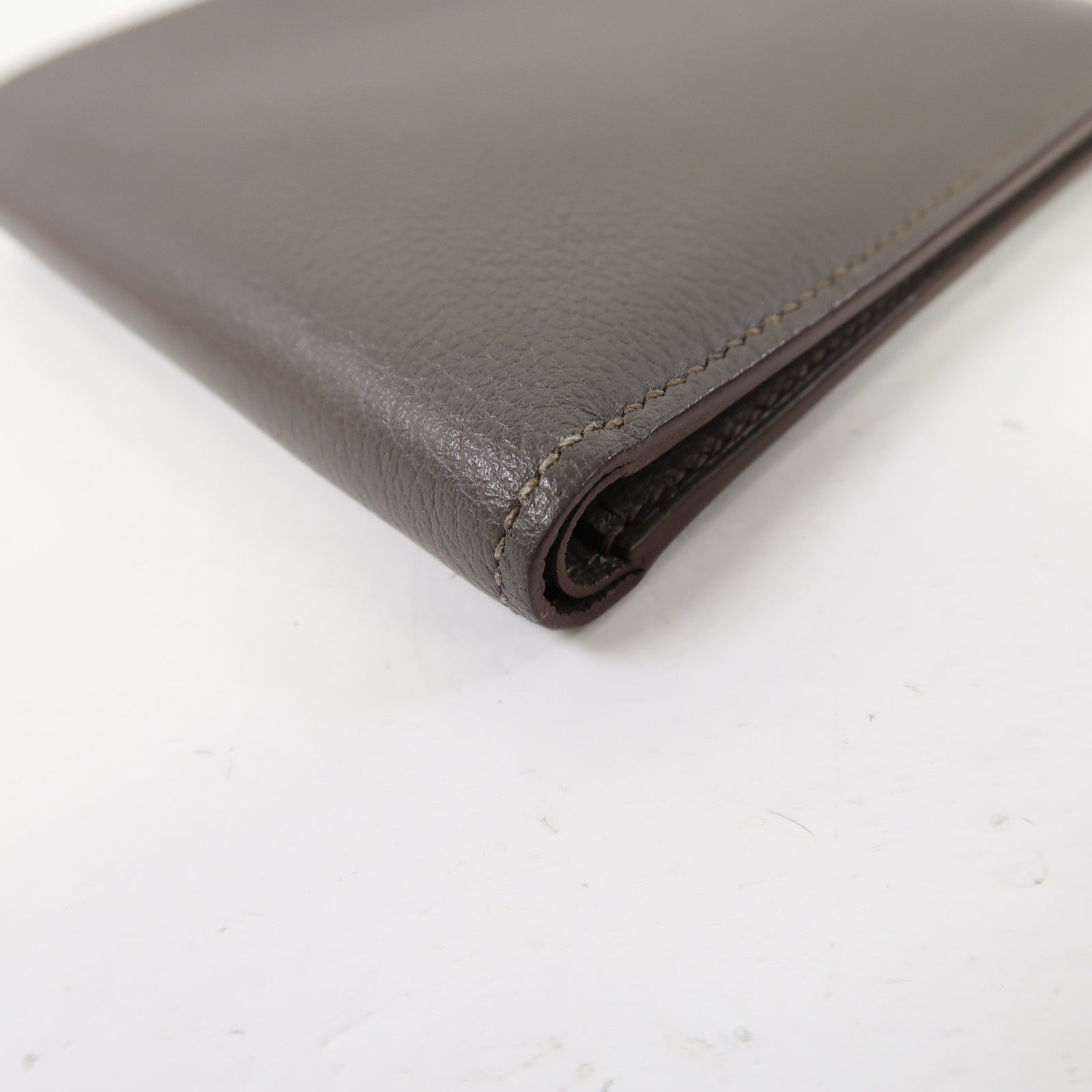 HERMES Evercolor皮革Compact Wallet錢包Etain 錫器灰色