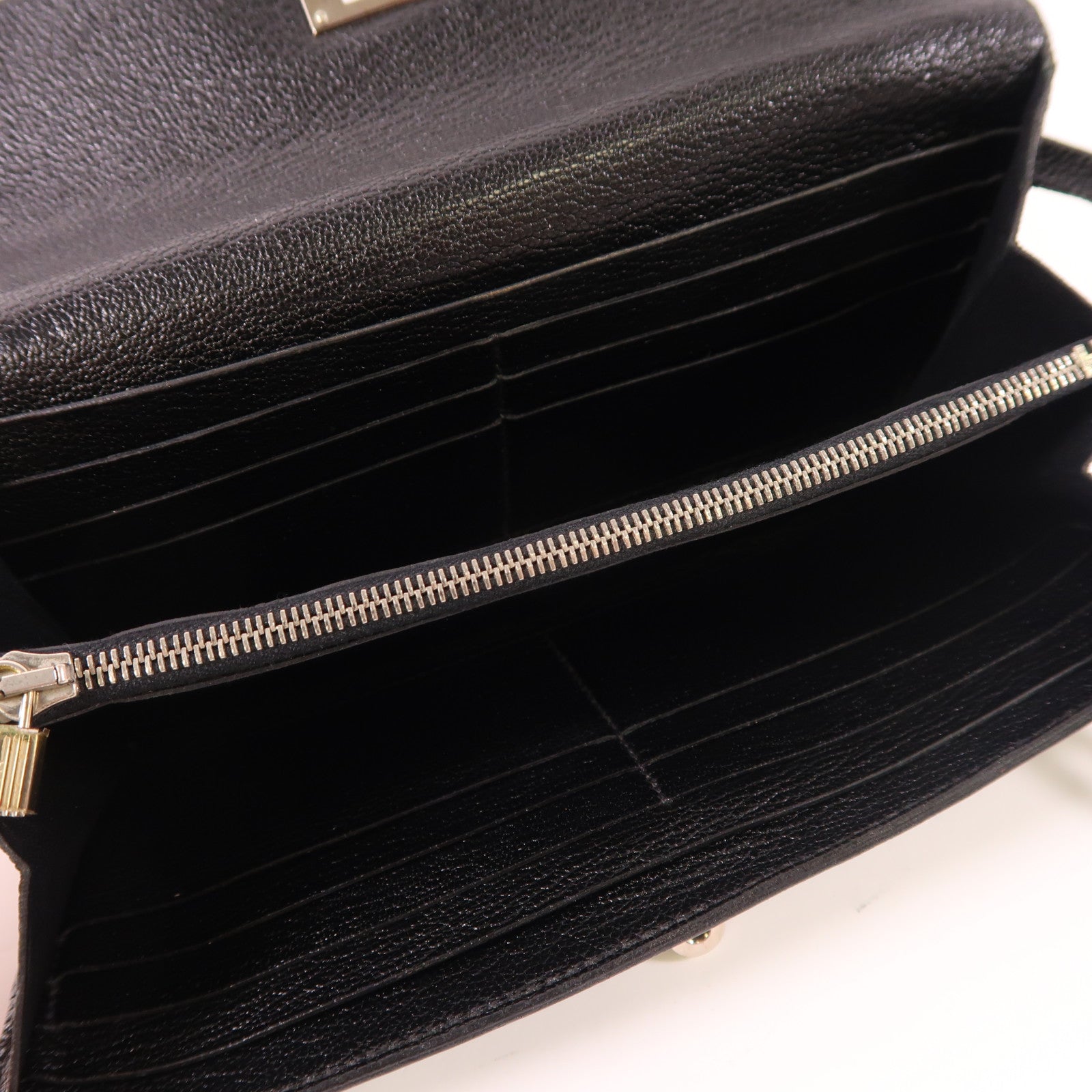 HERMES Chevre皮革Kelly Wallet銀扣長錢包