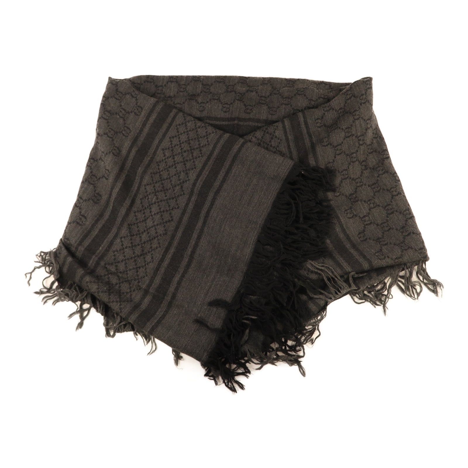 GUCCI 羊毛/絲質Scarf圍巾黑色