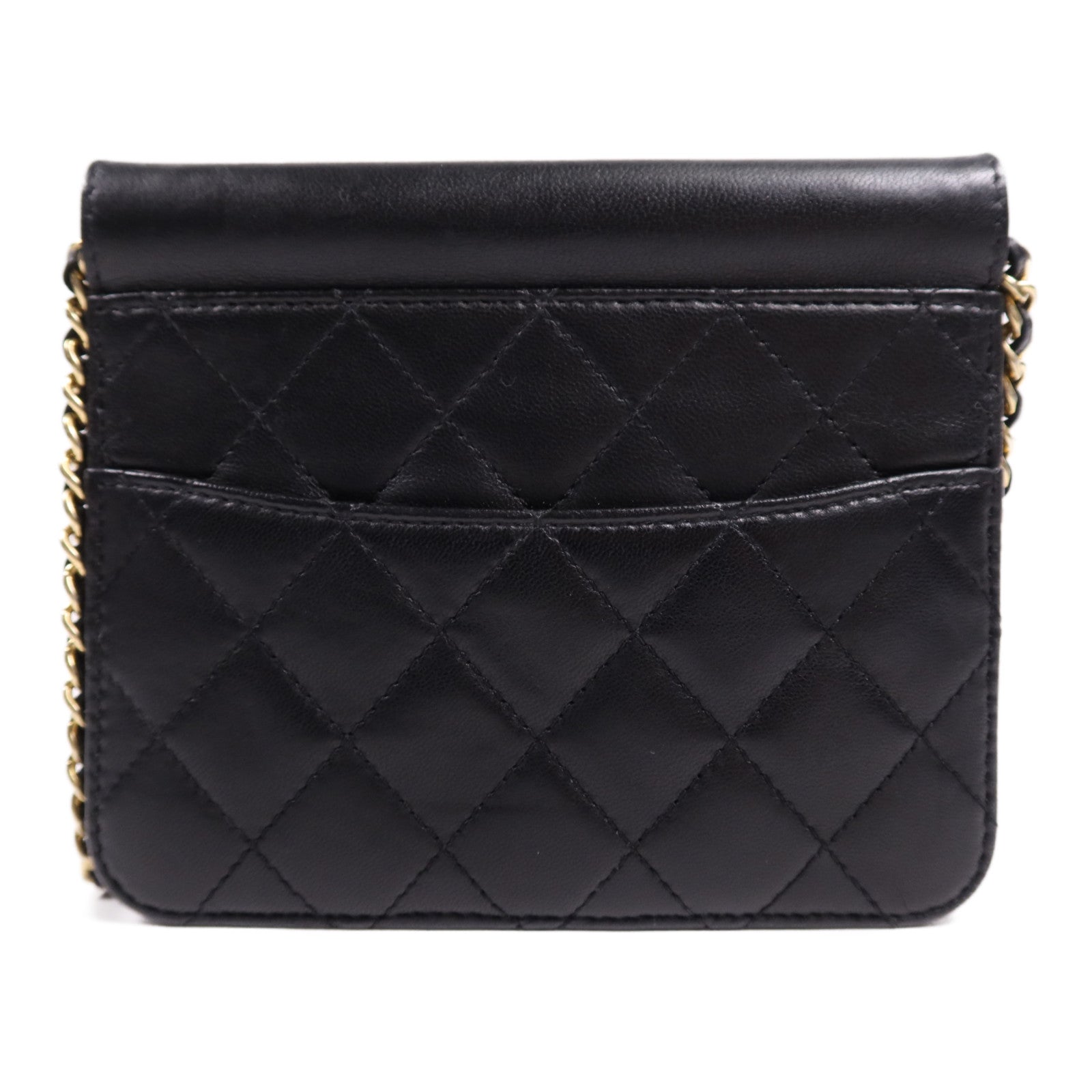 CHANEL 牛皮皮革Chain Shoulder Bag金扣鏈帶肩背袋