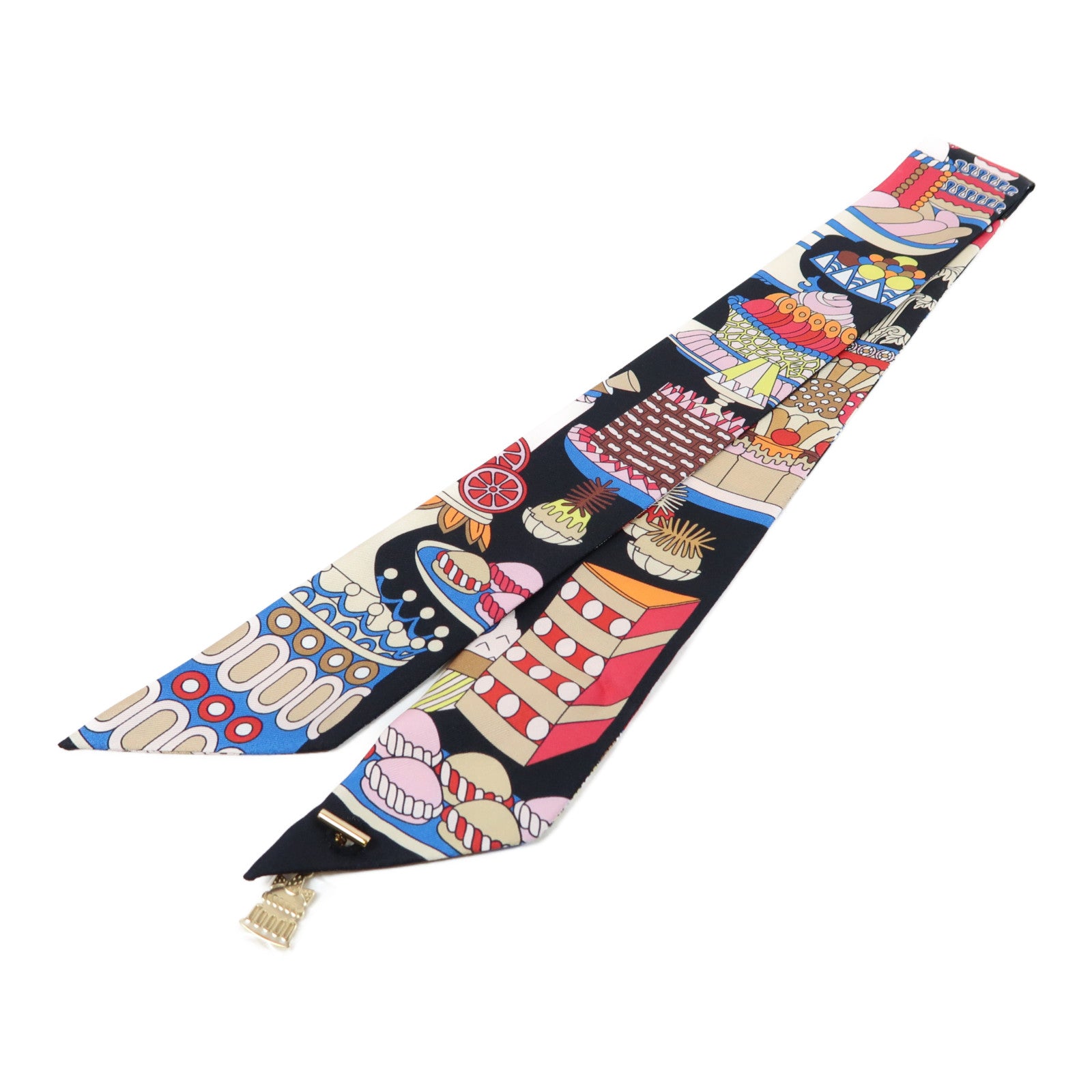 HERMES 【激減優惠】絲質Twilly Scarf絲巾黑色
