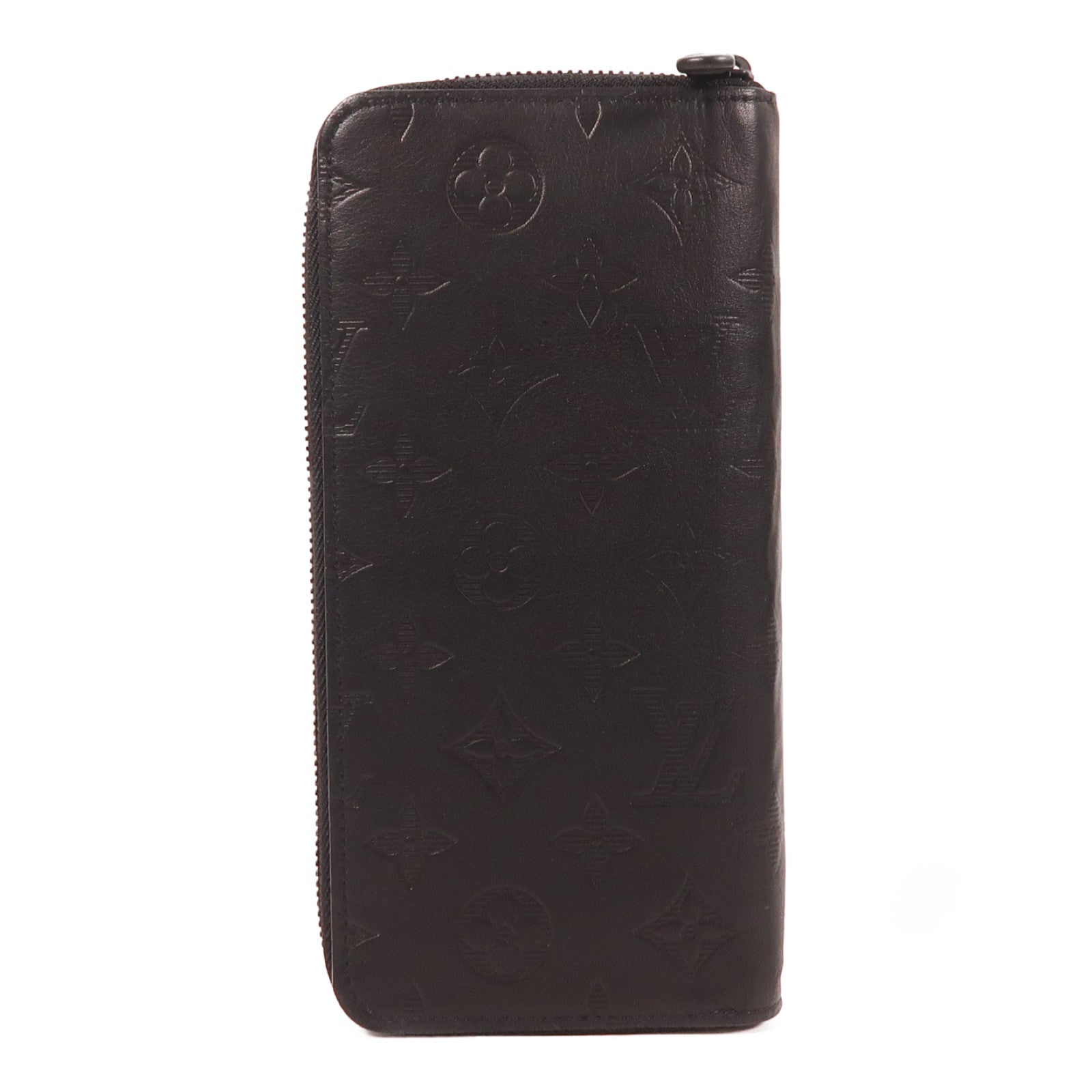 LOUIS VUITTON Monogram Shadow Zipper Wallet長錢包黑色