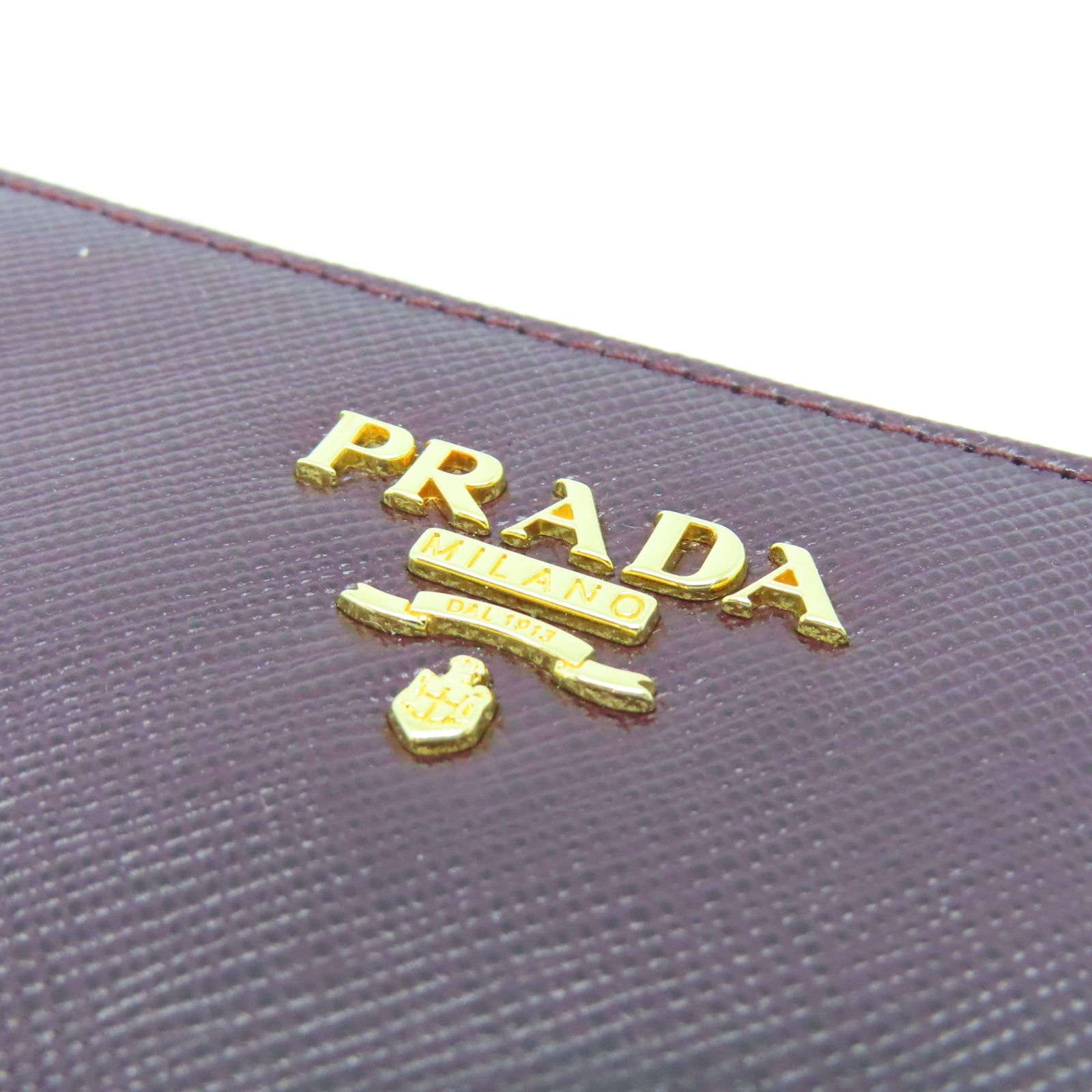 PRADA 【清倉大減價】牛皮皮革Long Wallet金扣錢包紅色
