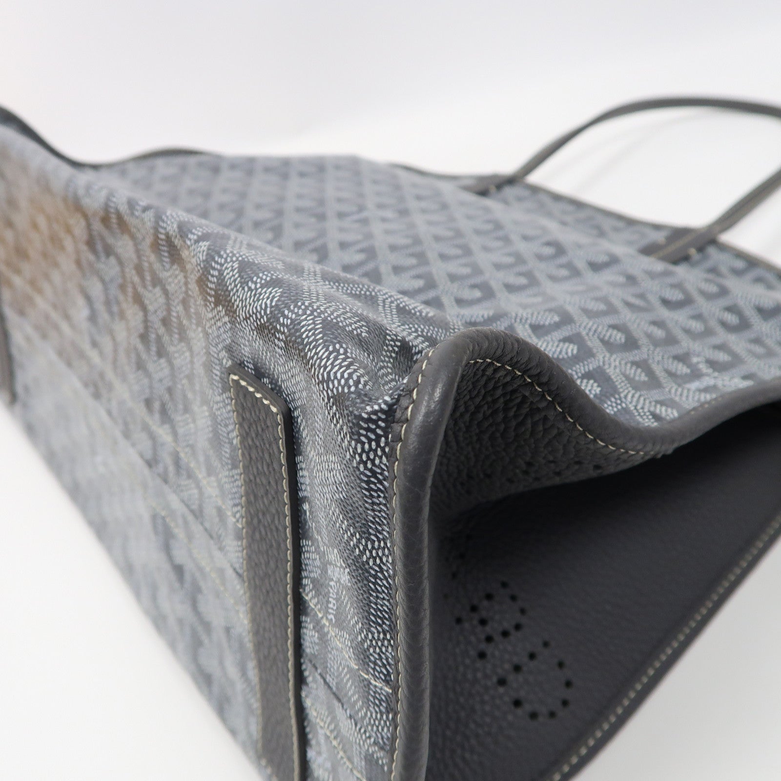 GOYARD 塗層帆布Hardy PM銀扣手挽袋灰色