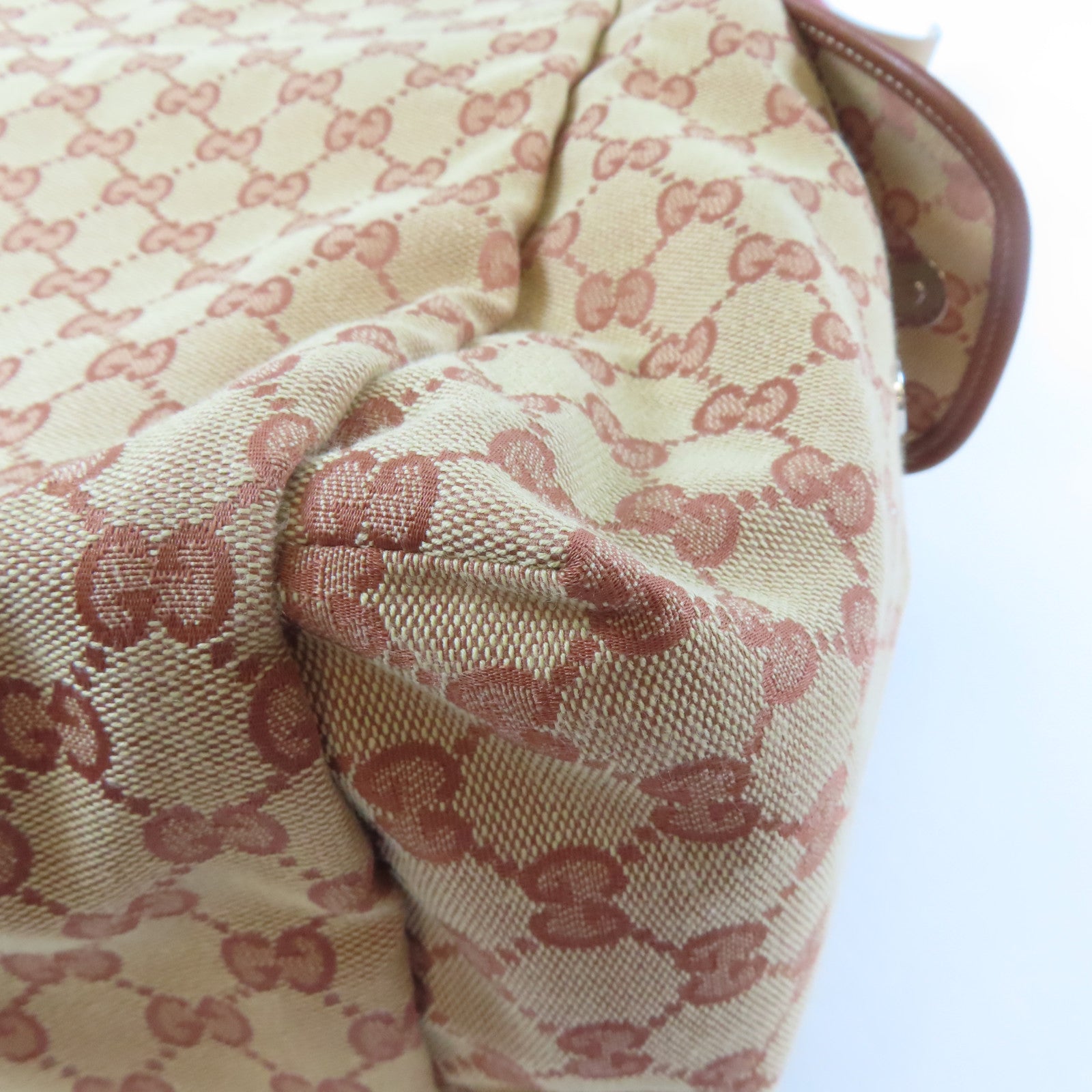 GUCCI 帆布Shoulder Bag銀扣肩背袋啡色