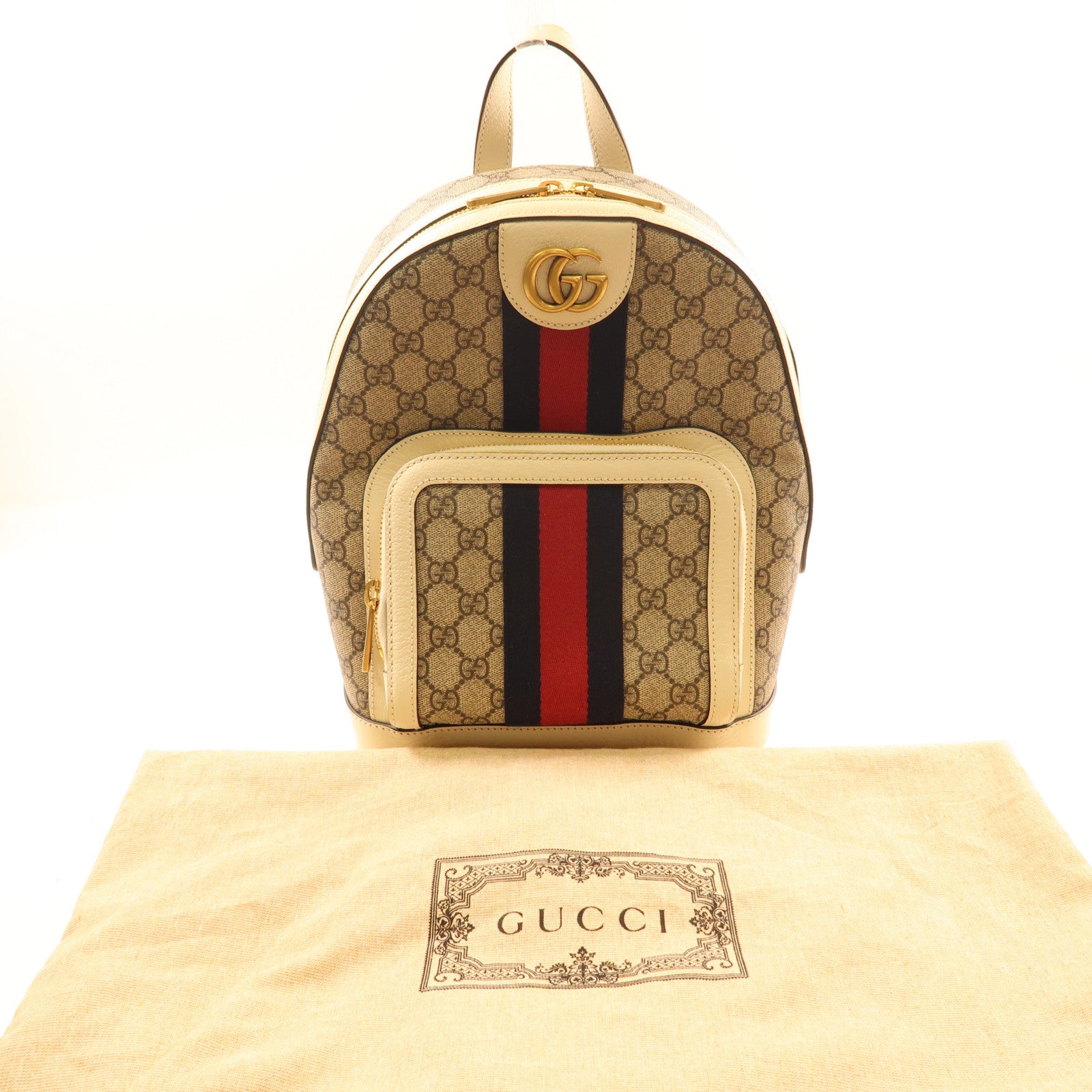 GUCCI 塗層帆布Backpack金扣背包