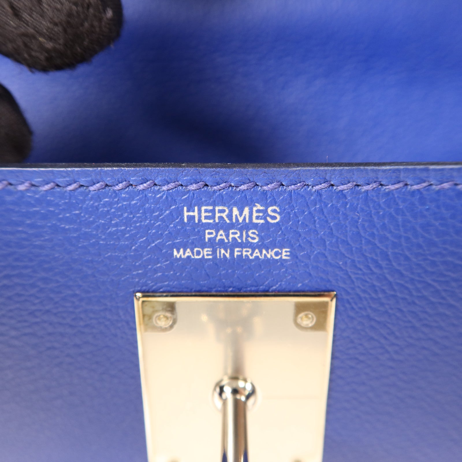 HERMES 【激減優惠】Evercolor皮革Kelly 28銀扣手挽肩背兩用袋Bleu Royal