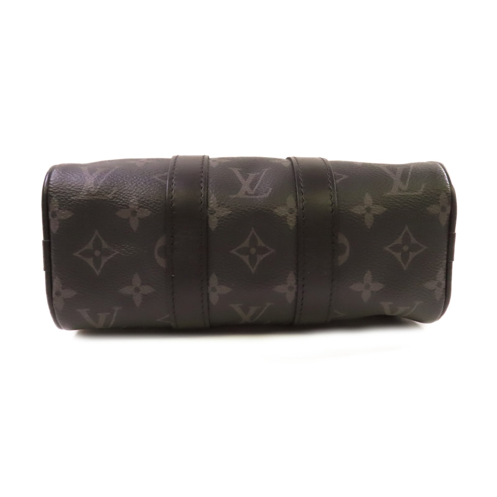 LOUIS VUITTON Monogram Eclipse Keepall XS 2Way Shoulder Bag銀扣手挽肩背兩用袋黑色/灰色