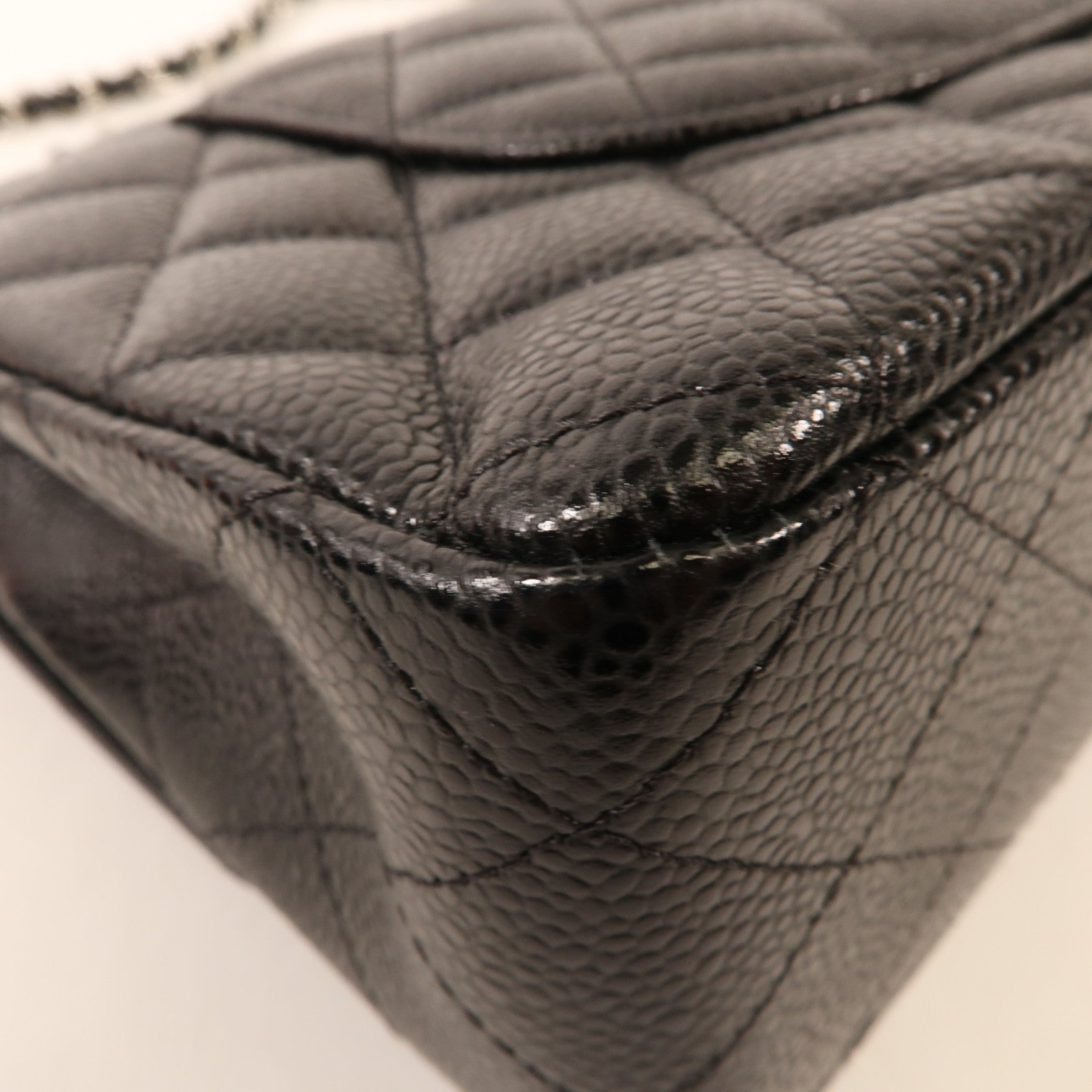 CHANEL 牛皮皮革Classic 25銀扣鏈帶肩背袋