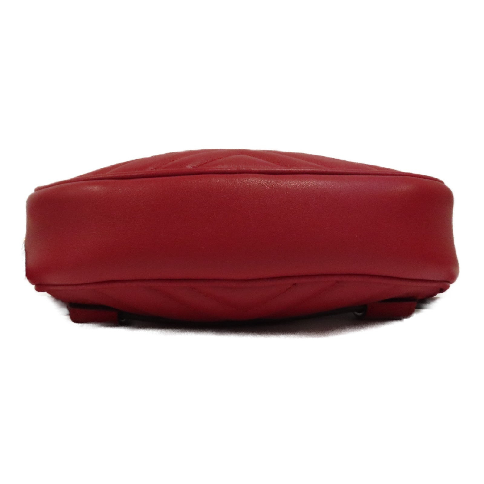 GUCCI 【激減優惠】牛皮皮革GG Marmont Belt Bag金扣腰包紅色