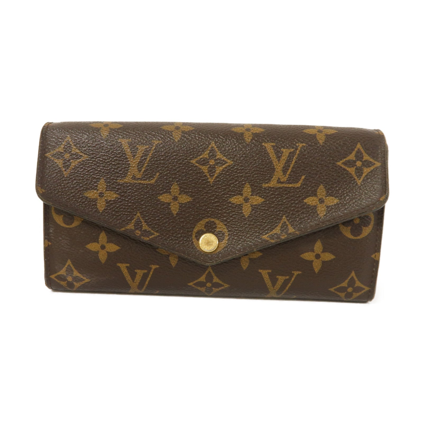 LOUIS VUITTON Monogram Sarah Long Wallet金扣長錢包啡色