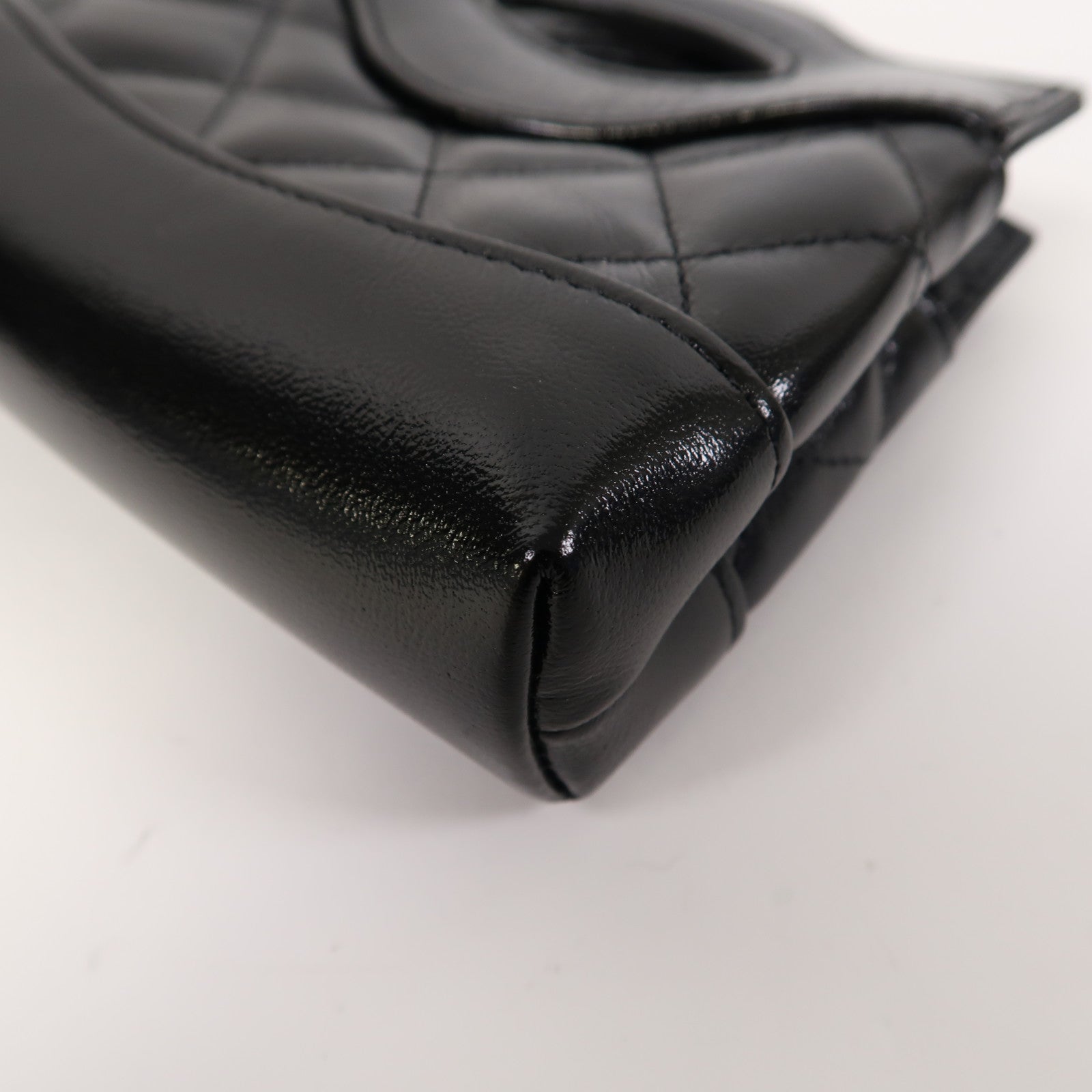 CHANEL 【激減優惠】菱格羊皮皮革Chain Shoulder金扣鏈帶肩背袋黑色