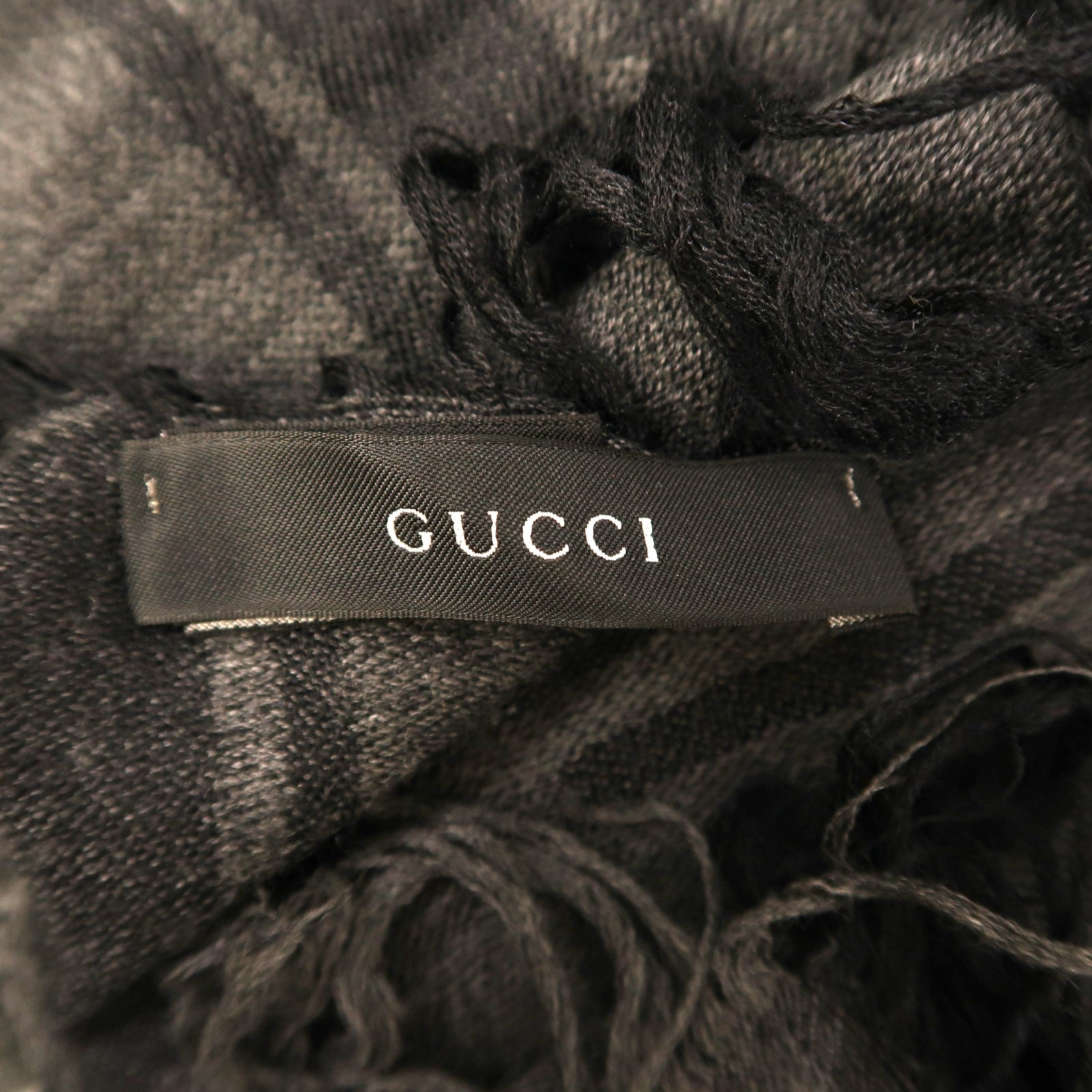 GUCCI 羊毛/絲質Scarf圍巾黑色