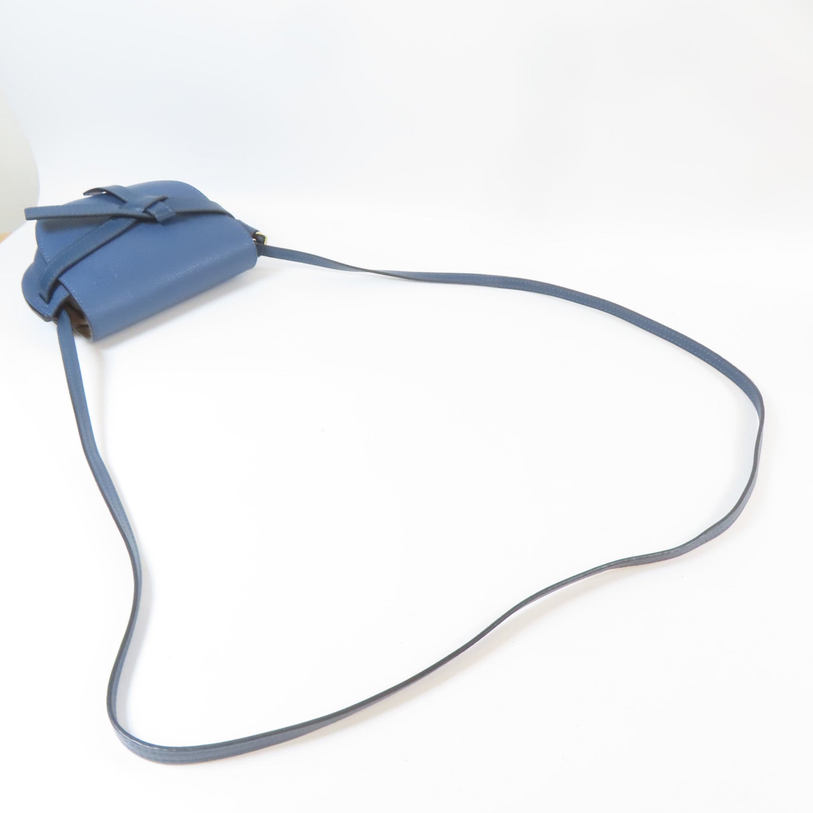 LOEWE 【激減優惠】牛皮皮革Mini Gate金扣肩背袋藍色