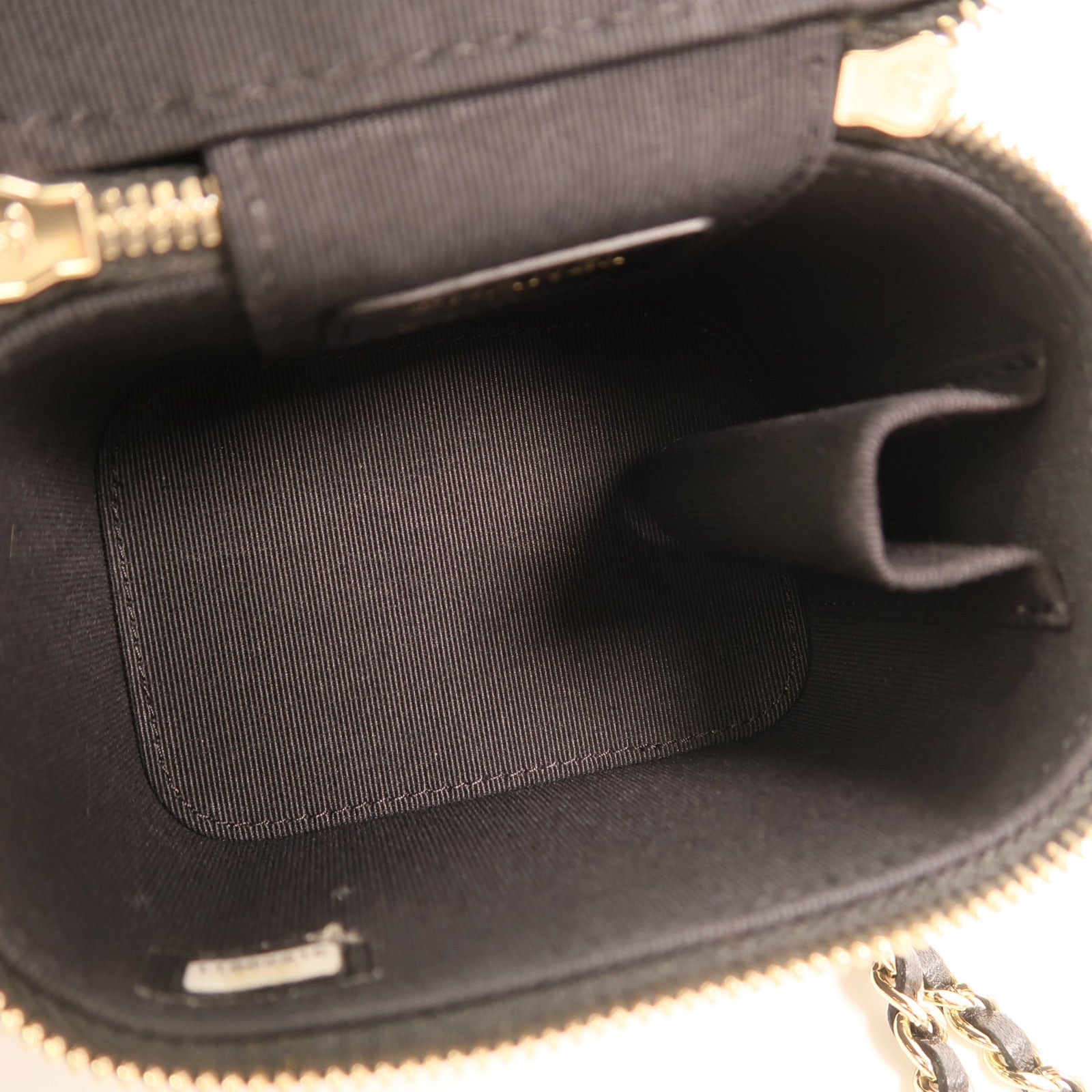 CHANEL 羊皮皮革Vanity Case金扣鏈帶手挽肩背兩用袋