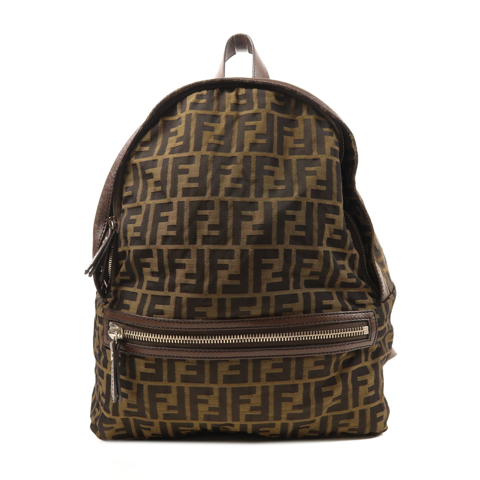 FENDI 帆布Backpack銀扣背包