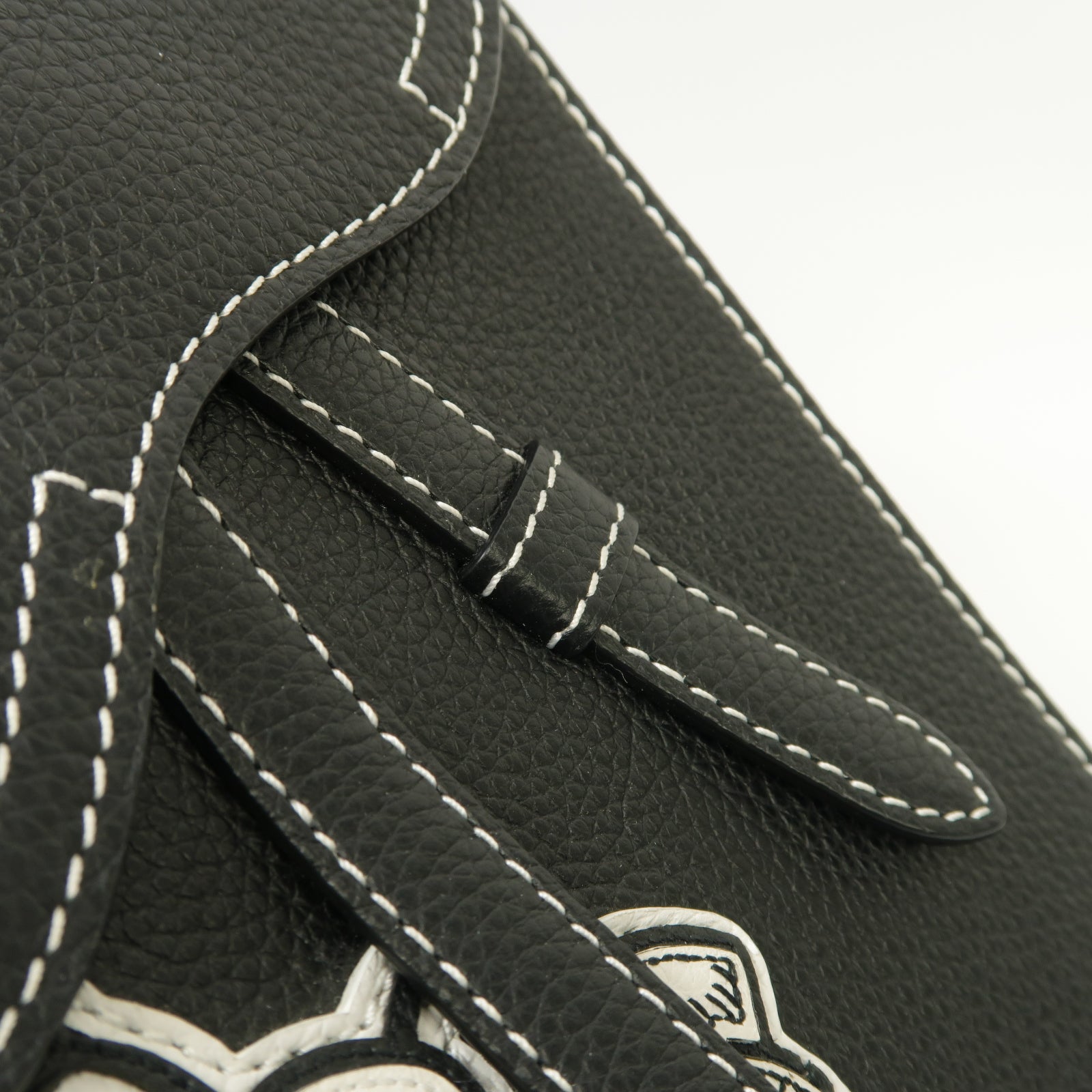 Dior 【激減優惠】牛皮皮革Dior x Shawn Stussy Saddle Pouch銀扣肩背袋黑色