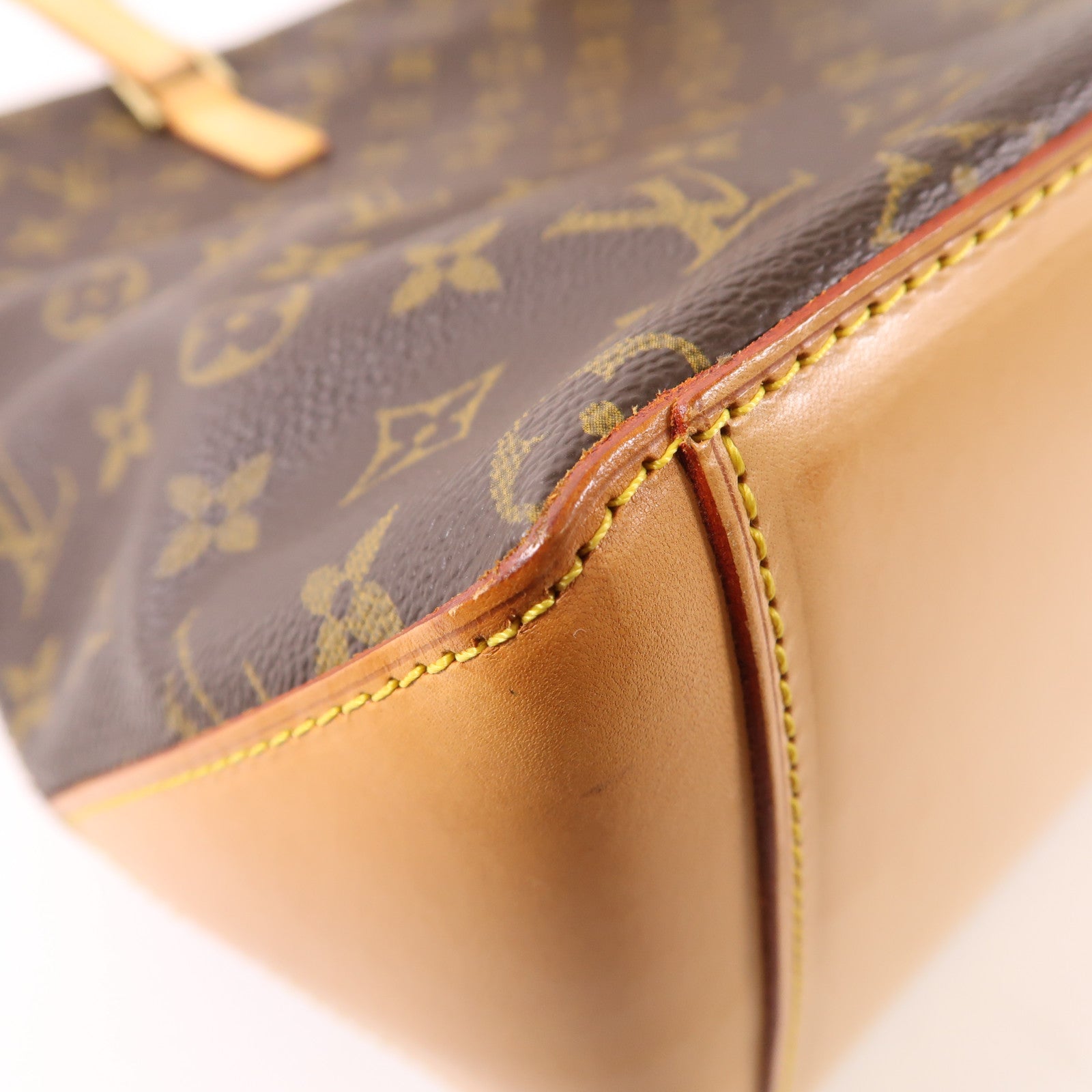 LOUIS VUITTON Monogram Cabas Mezzo金扣肩背袋棕色