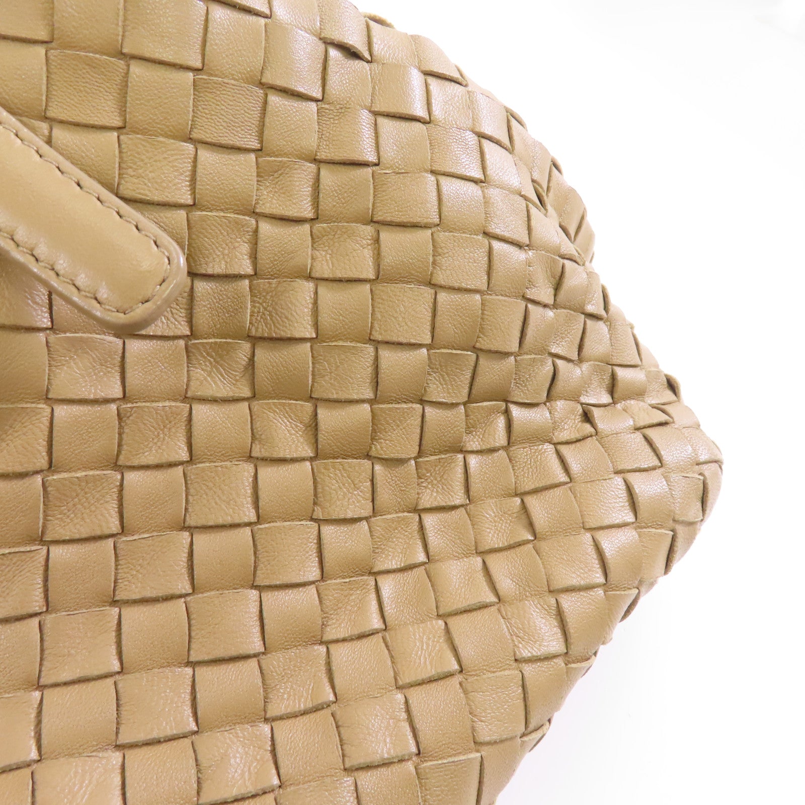 BOTTEGA VENETA 羊皮皮革Shoulder Bag肩背袋卡其色