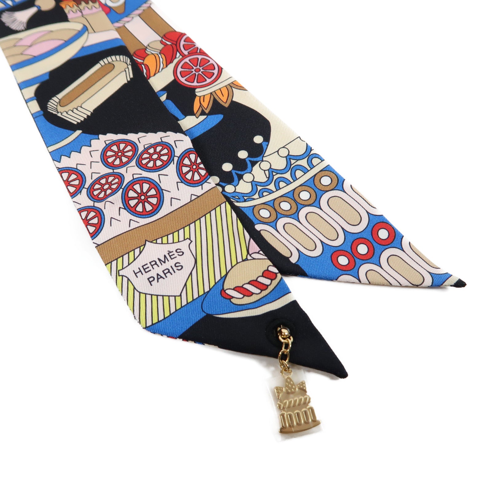 HERMES 【激減優惠】絲質Twilly Scarf絲巾黑色