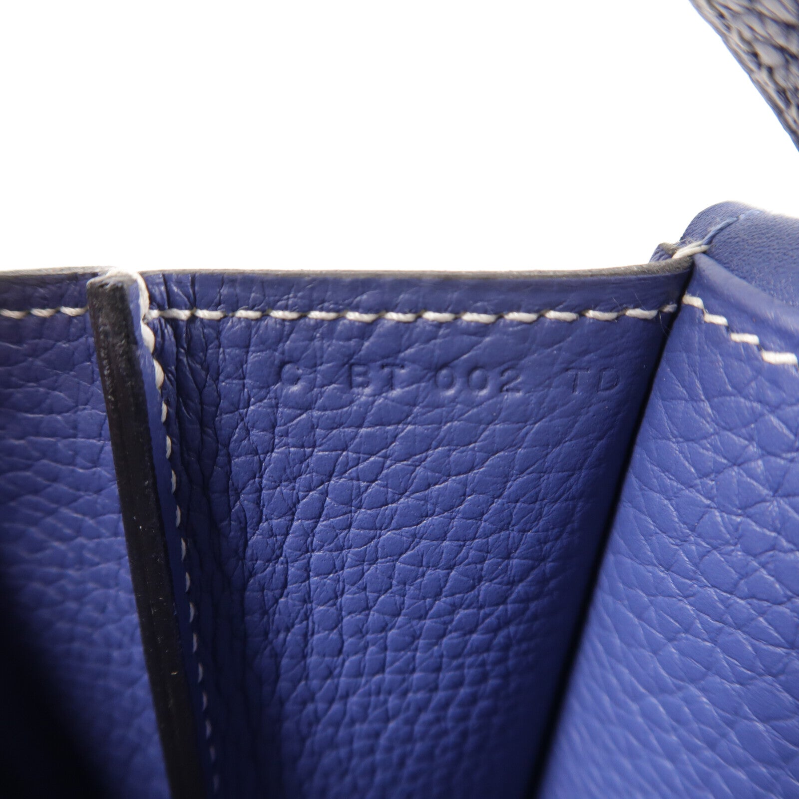 HERMES Clemence皮革Halzan 31銀扣手挽肩背兩用袋Bleu Encre