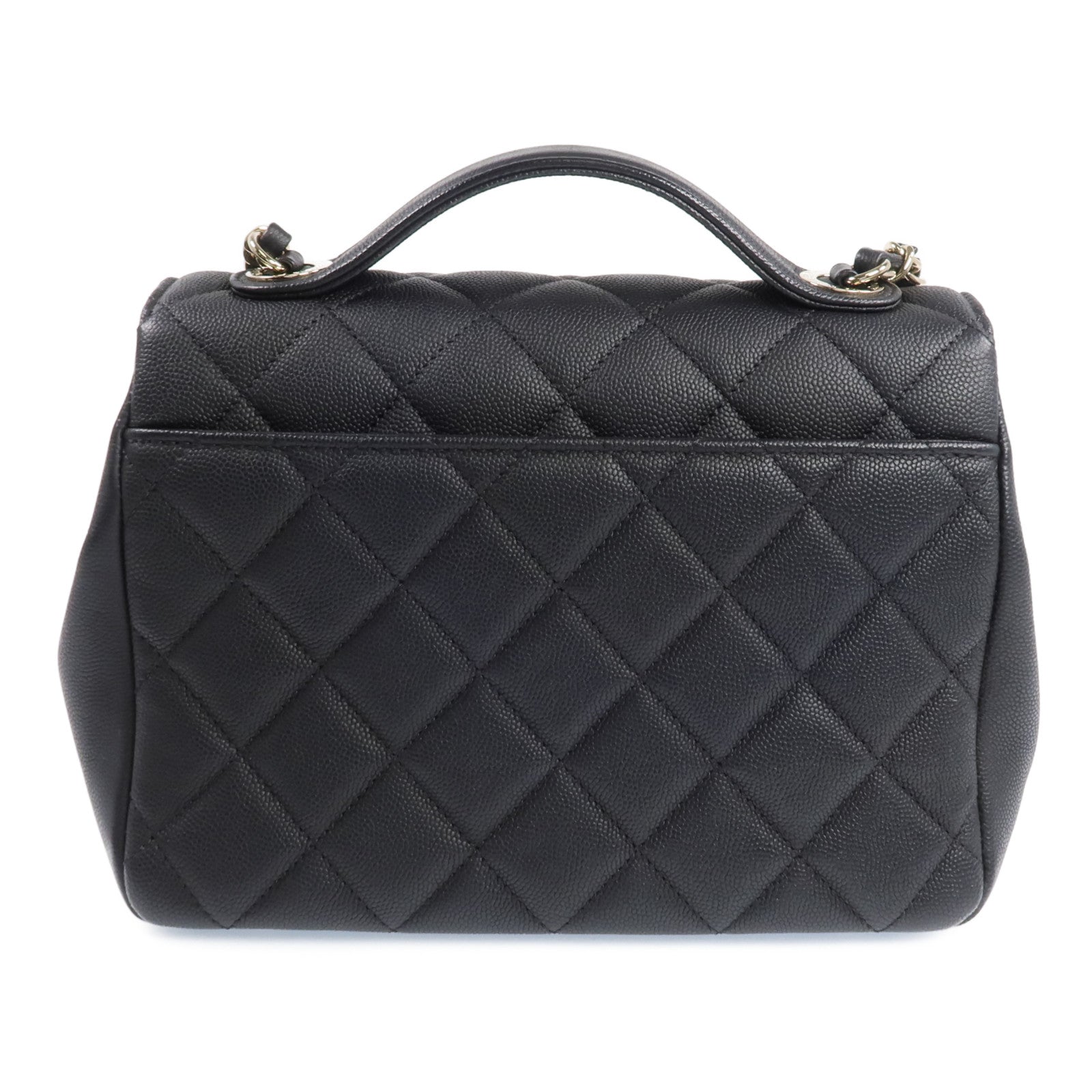 CHANEL 牛皮皮革Business Affinity Medium金扣手挽肩背兩用袋