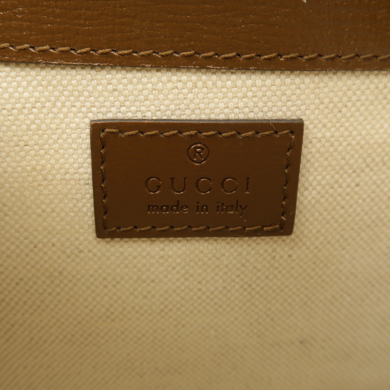 GUCCI 塗層帆布Horsebit 1955金扣手挽肩背兩用袋啡色