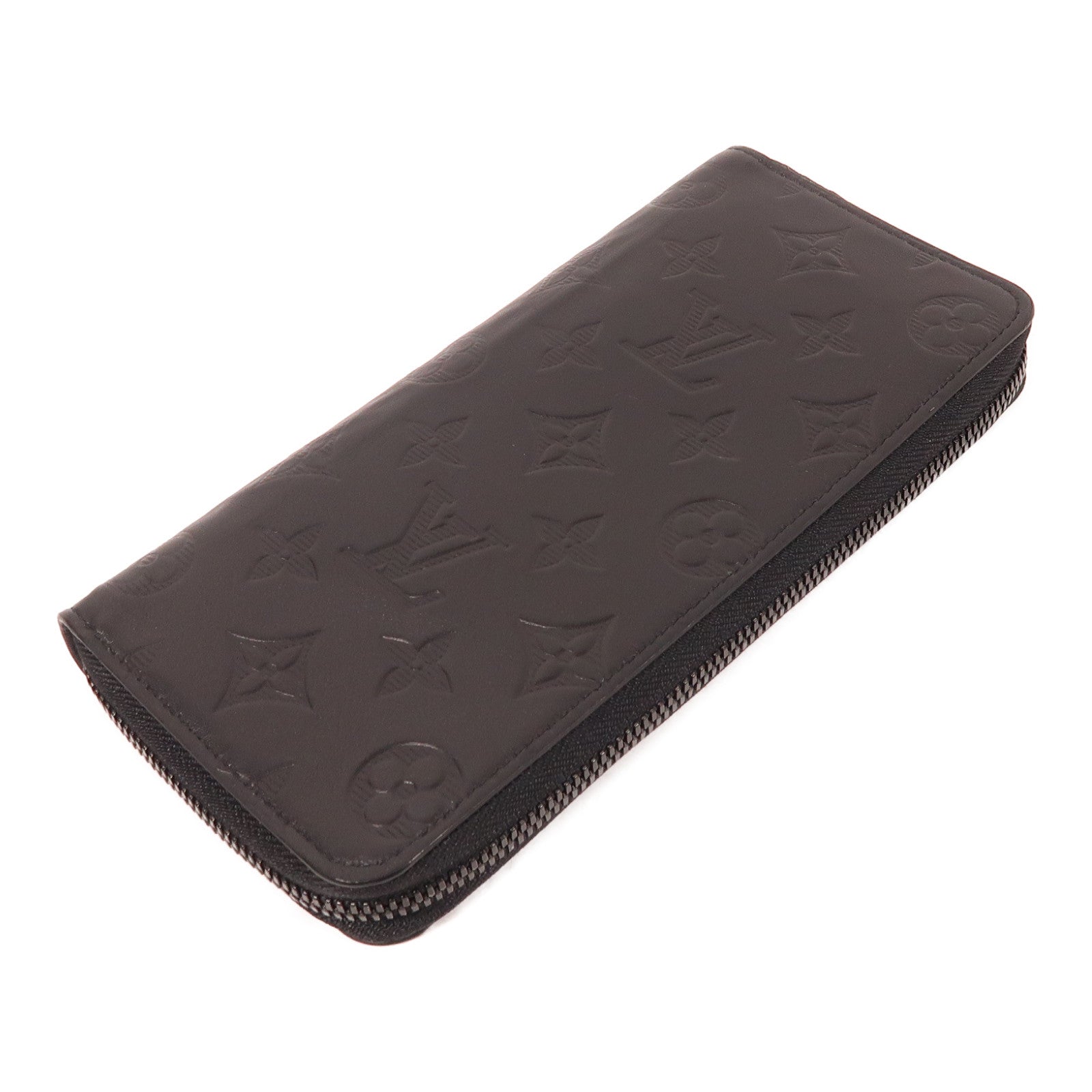 LOUIS VUITTON Monogram Shadow Zipper Wallet長錢包黑色