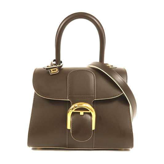 Delvaux 牛皮皮革Brillant Mini金扣手挽肩背兩用袋