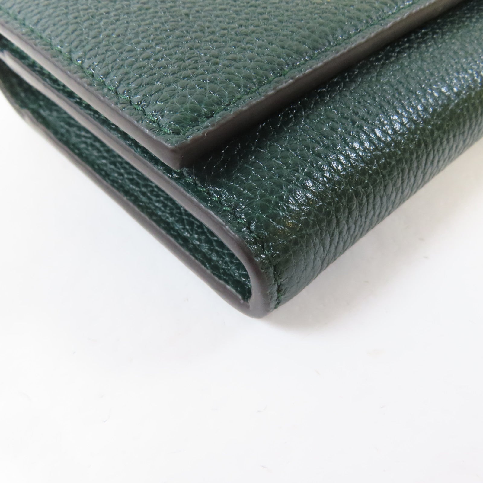 GUCCI 牛皮皮革Zumi Long Wallet金扣銀扣長錢包綠色