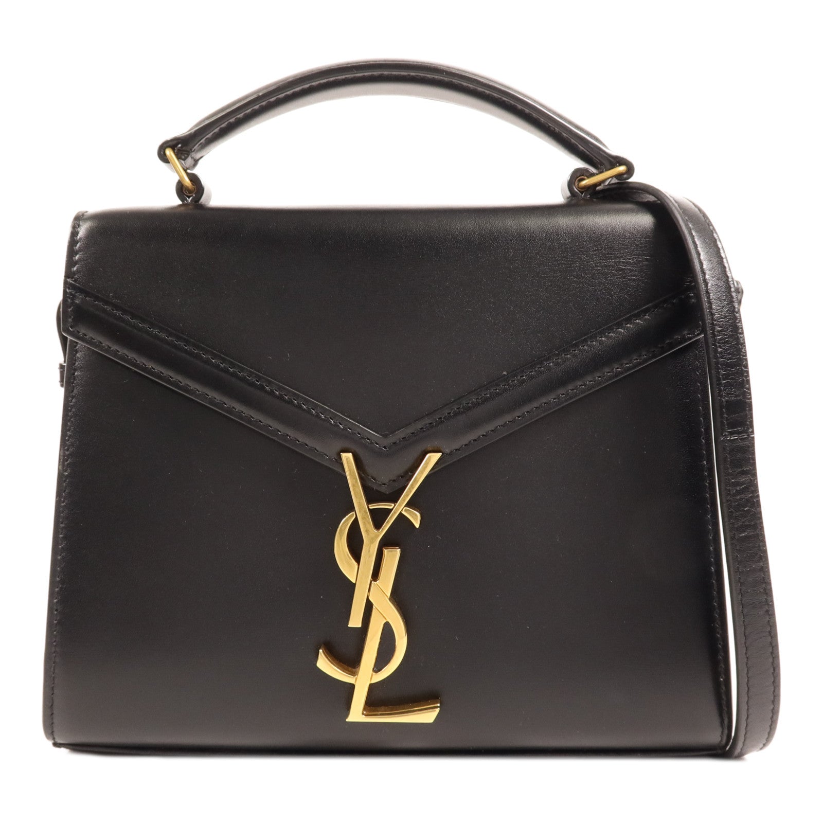 YVES SAINT LAURENT 牛皮皮革Cassandra Mini金扣手挽肩背兩用袋