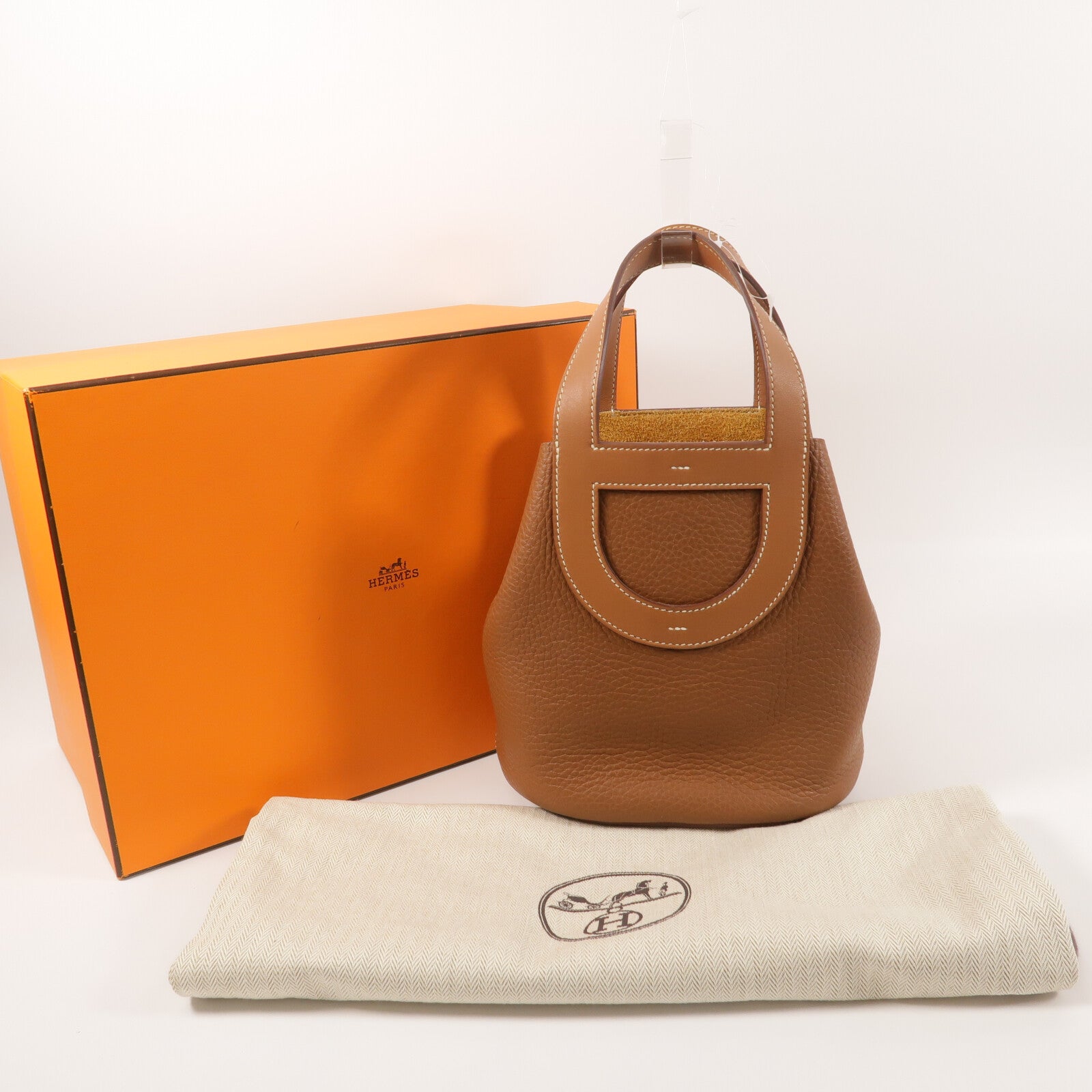 HERMES Clemence皮革In The Loop 18手挽袋Gold