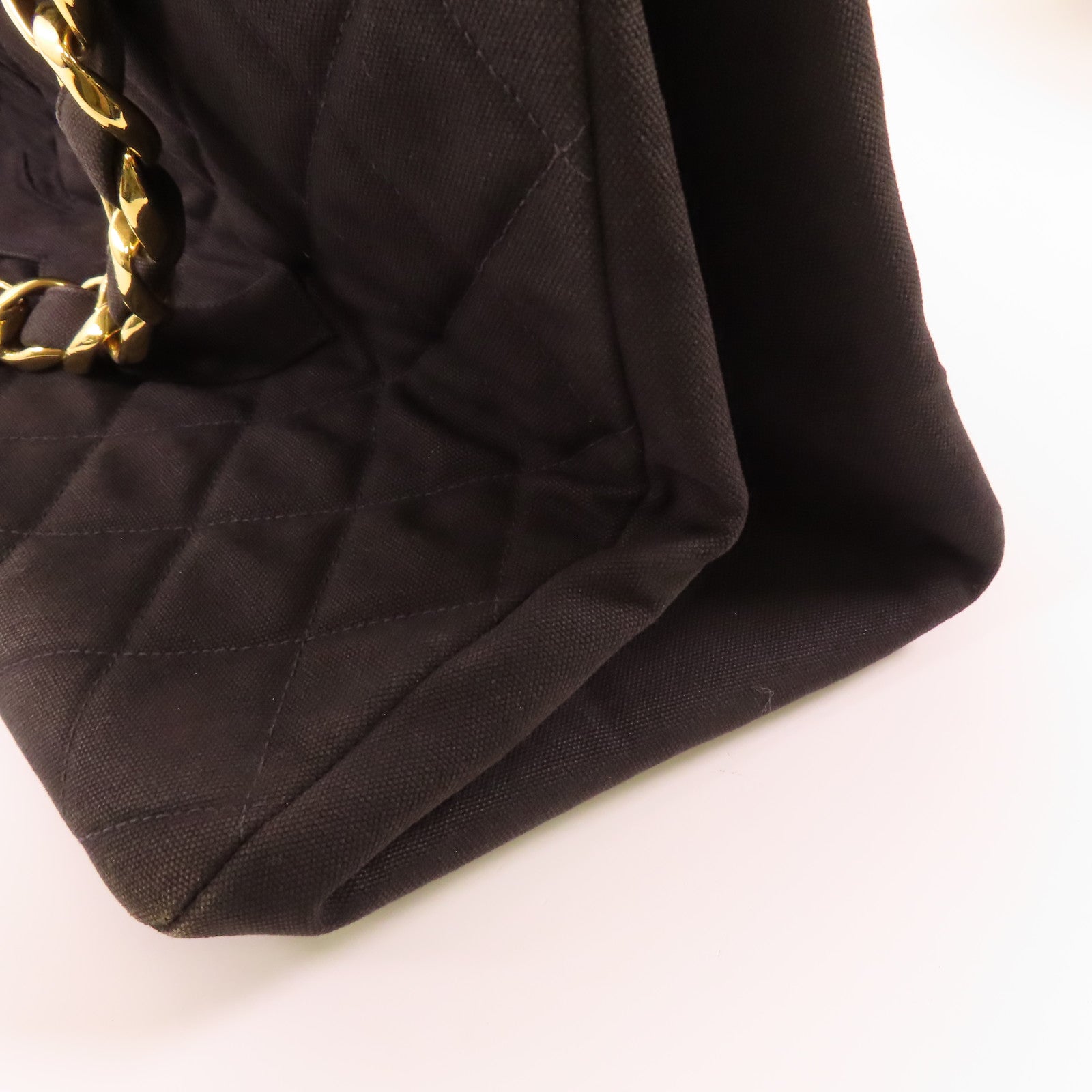 CHANEL 帆布Tote Bag金扣肩背袋