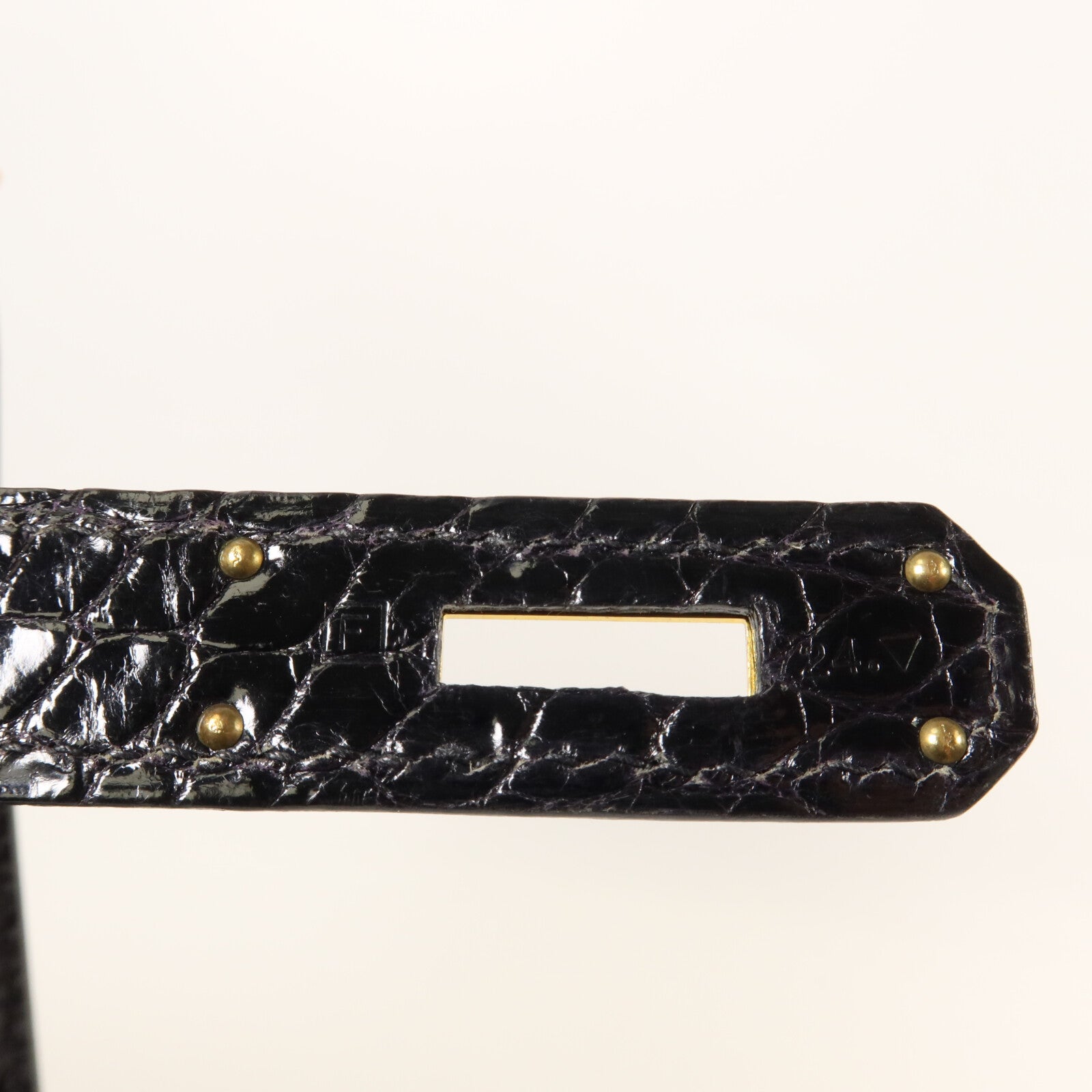 HERMES 鱷魚皮革Kelly 28手挽肩背兩用袋Noir